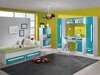 De reeks van de kinderkamer Merevari 108 (Wit + Glans Turquoise)