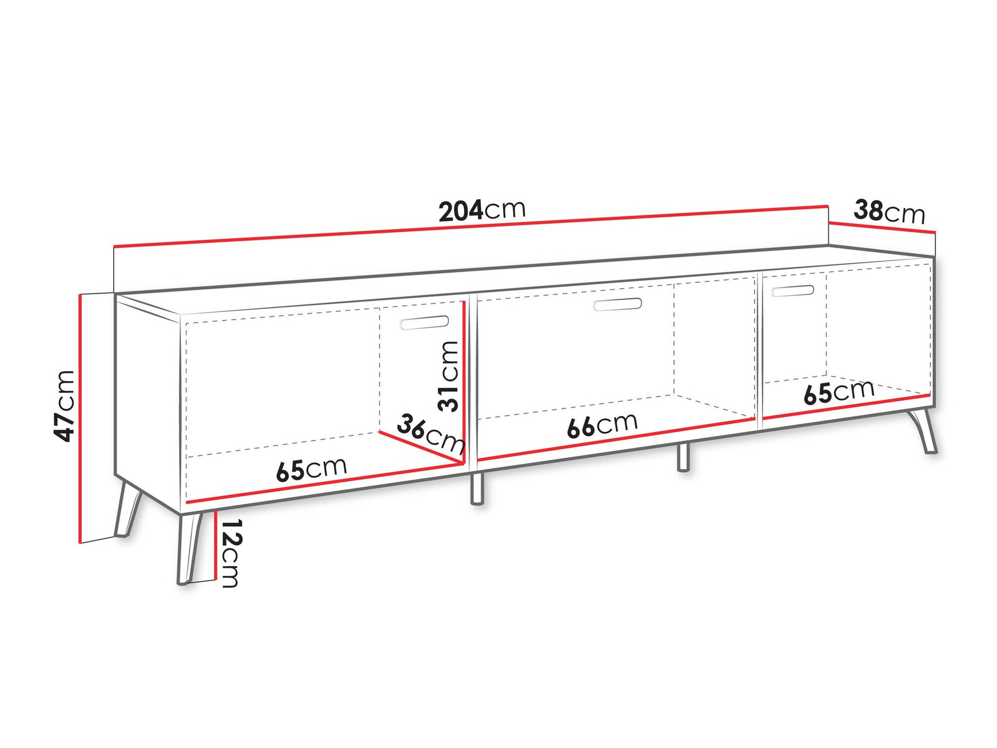 TV-bord Comfivo Capella I (Hvid + Glansfuld hvid)