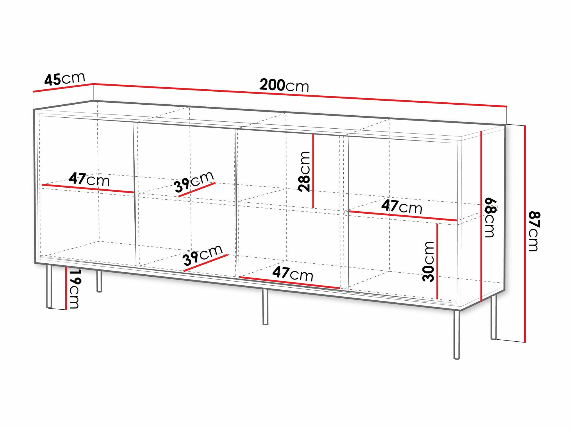 Buffet Charlotte 208 (Blanc)