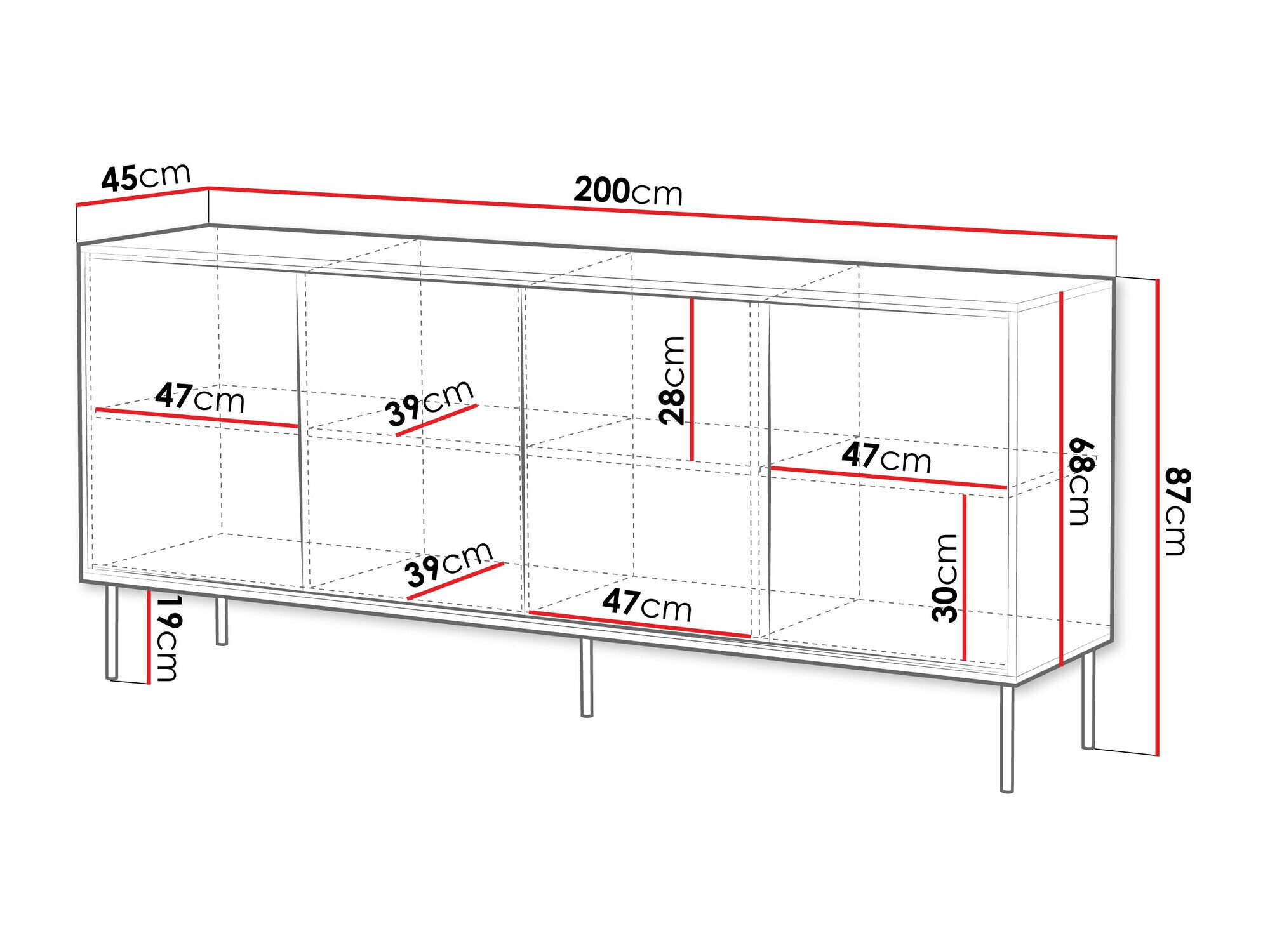 Dressoir Charlotte 208 (Kasjmier)