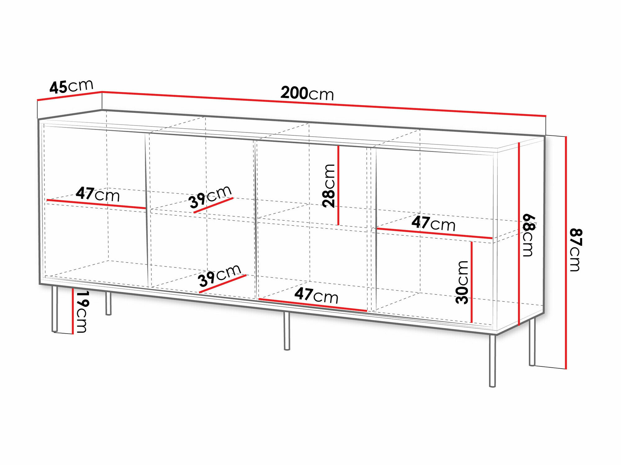 Skænk Charlotte 208 (Sort)