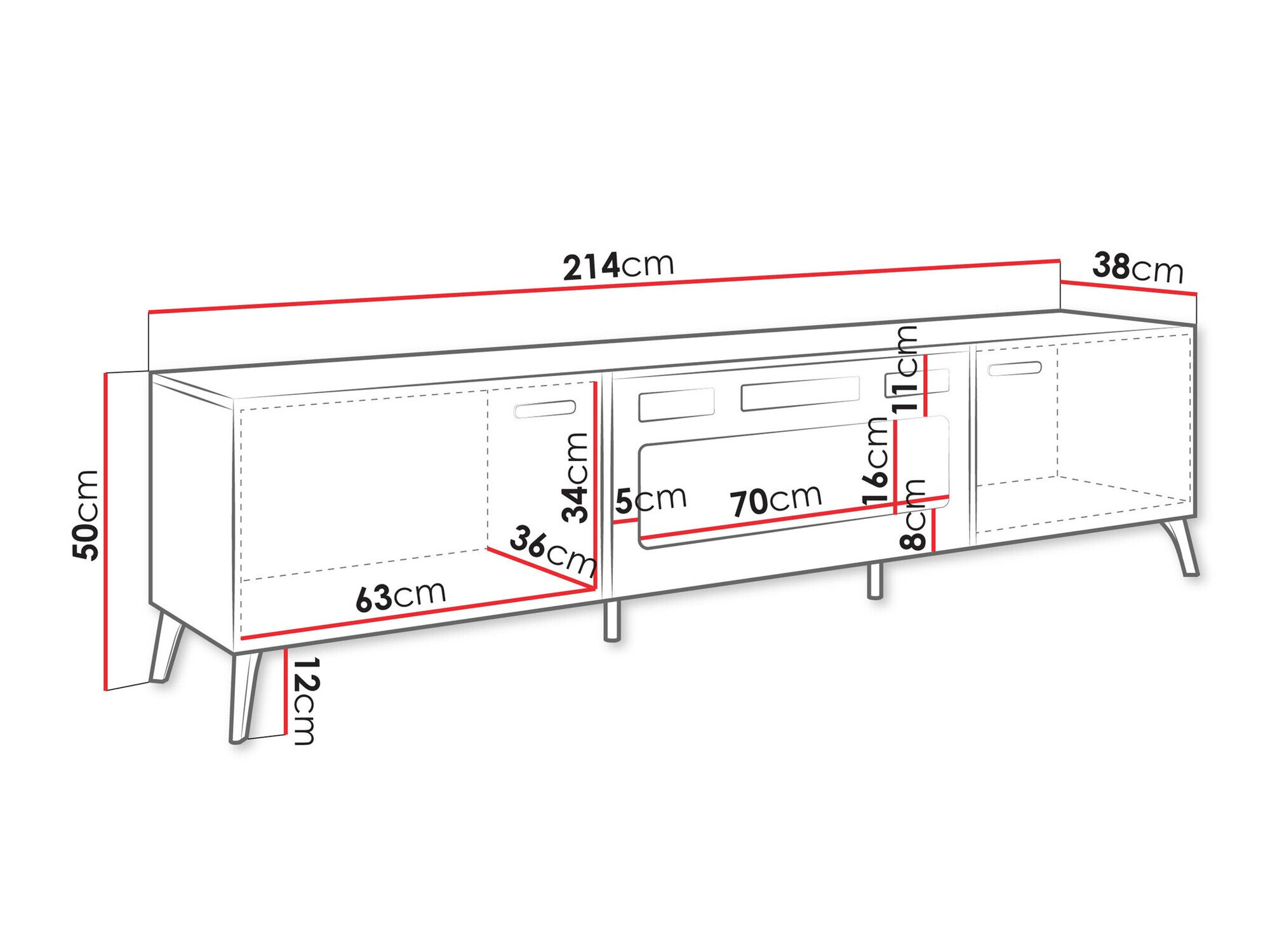TV-bord Comfivo Capella III (Hvid + Glansfuld hvid)