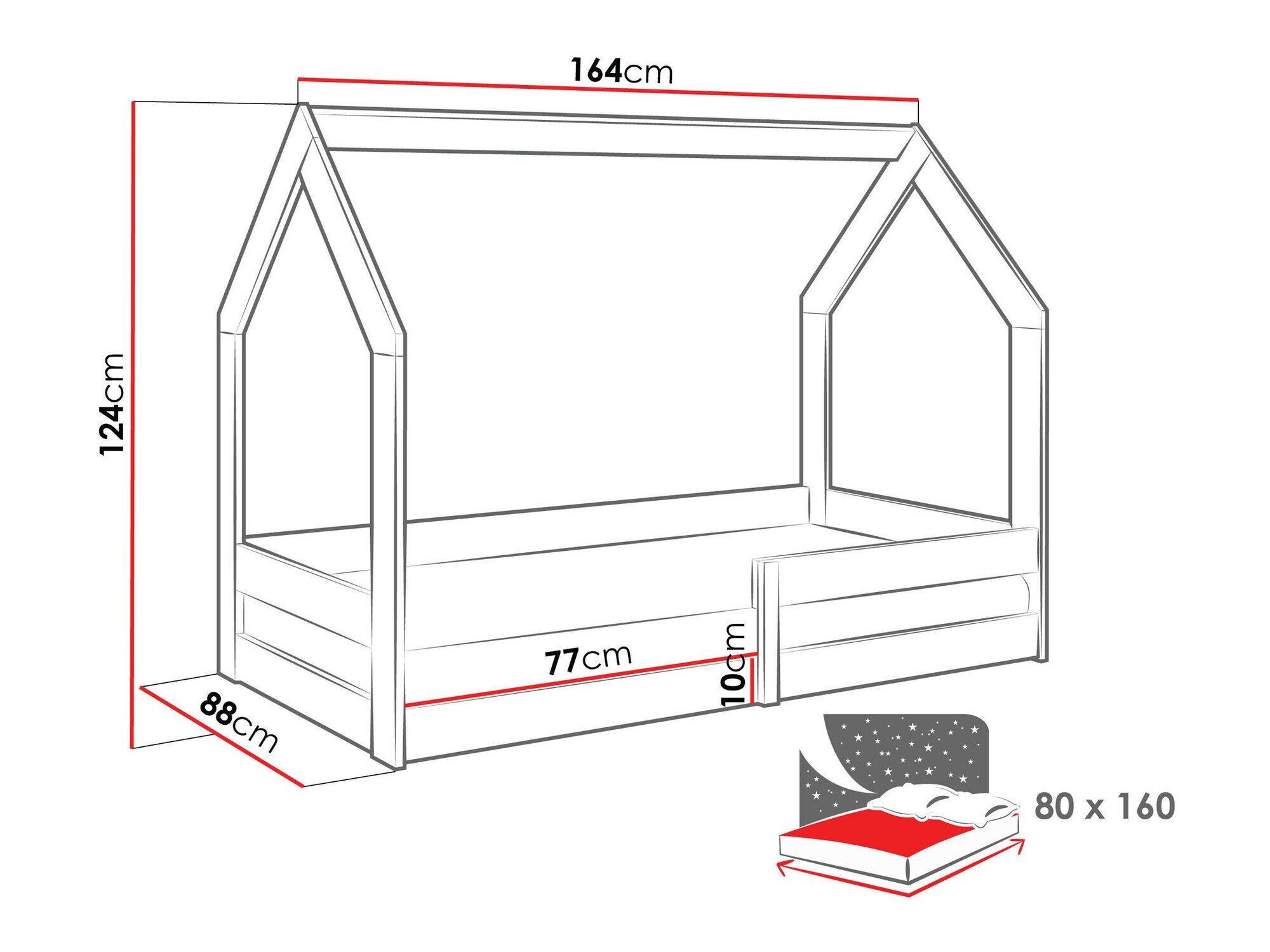 Seng Edmond 123 (Grå)