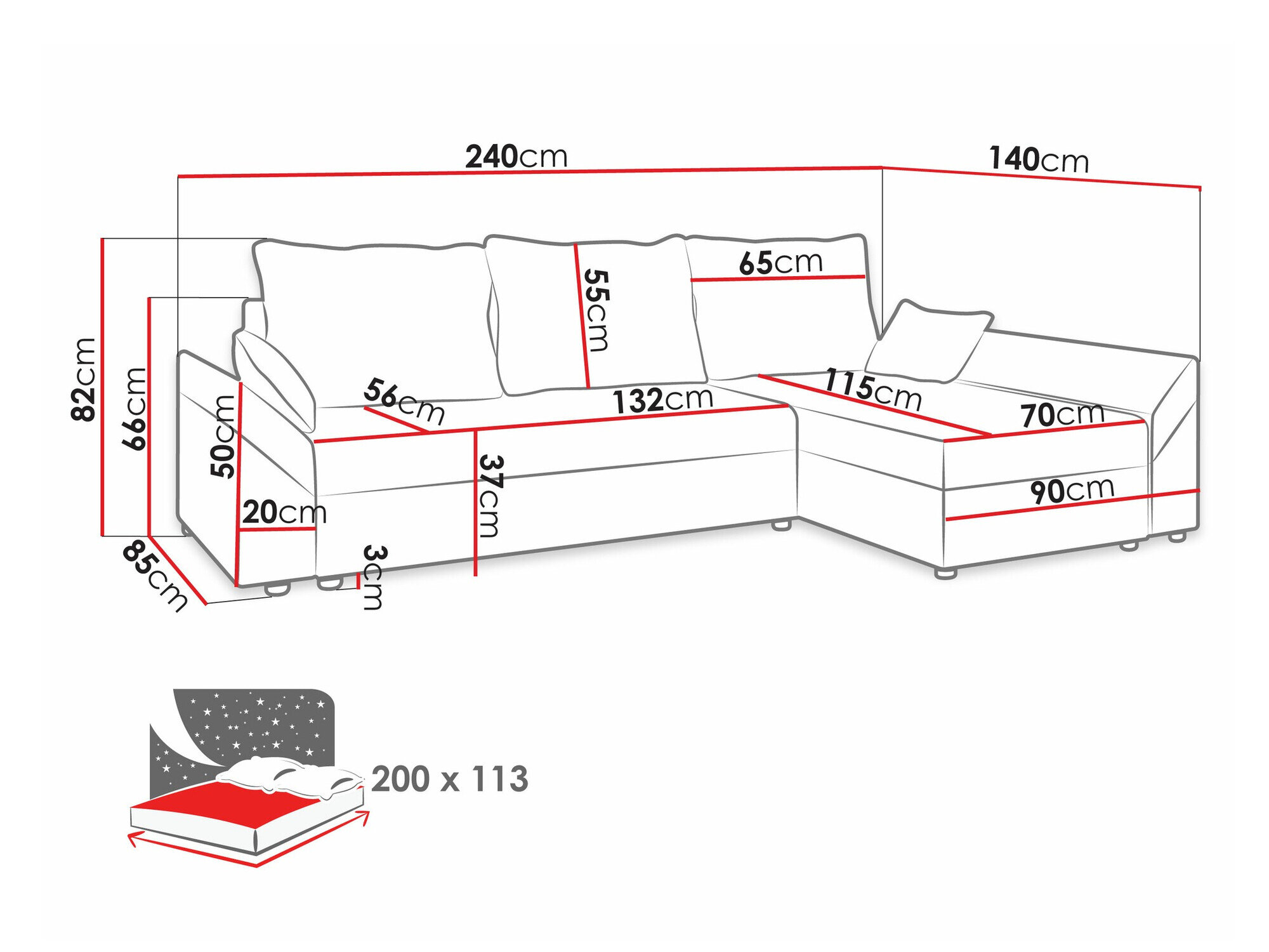 Canapé d'angle Memphis 104 (Alova 04 + Alova 46)