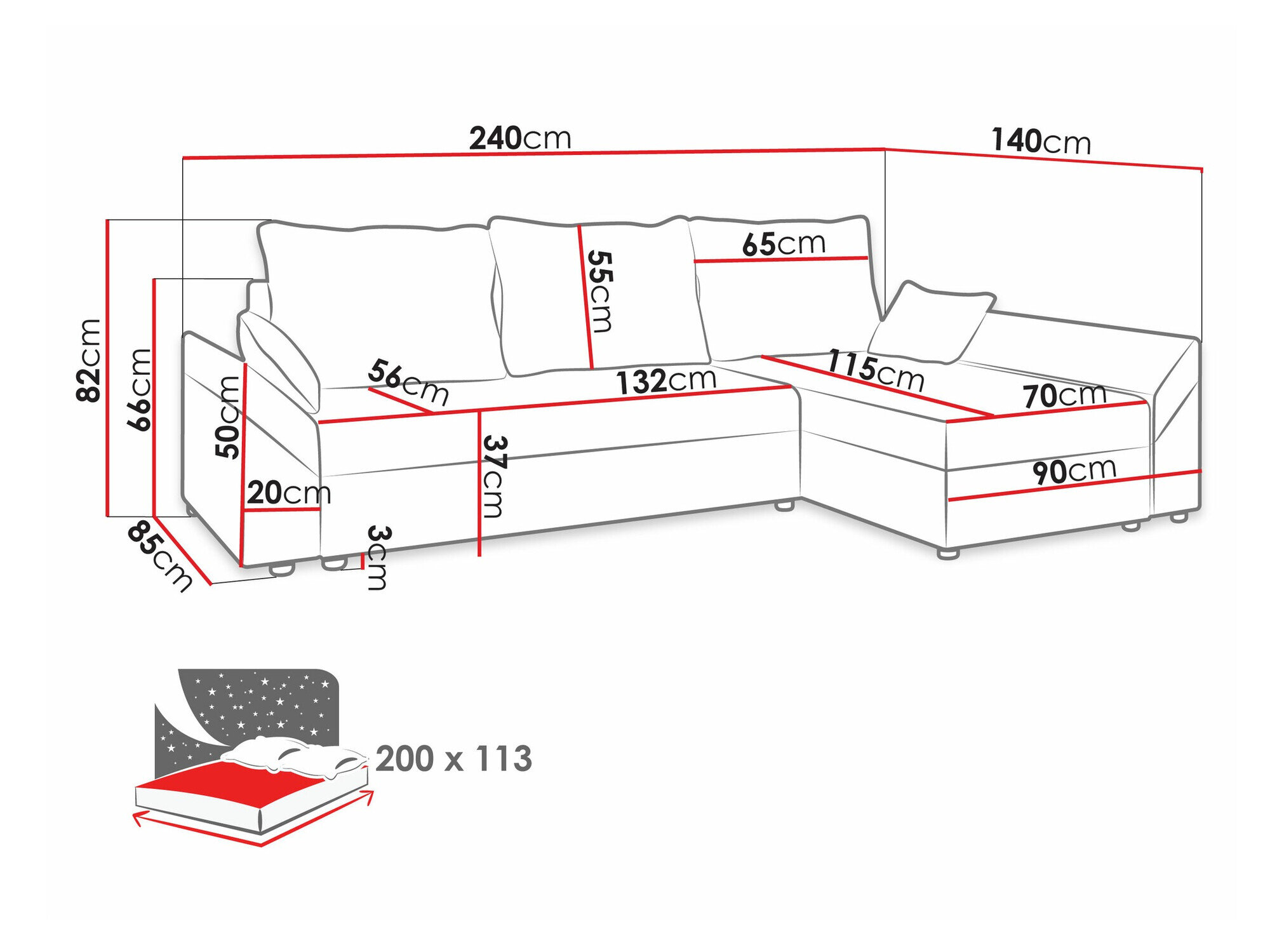 Hjørnesofa Memphis 104 (Mikrofaza 0009 + Mikrofaza 0010)