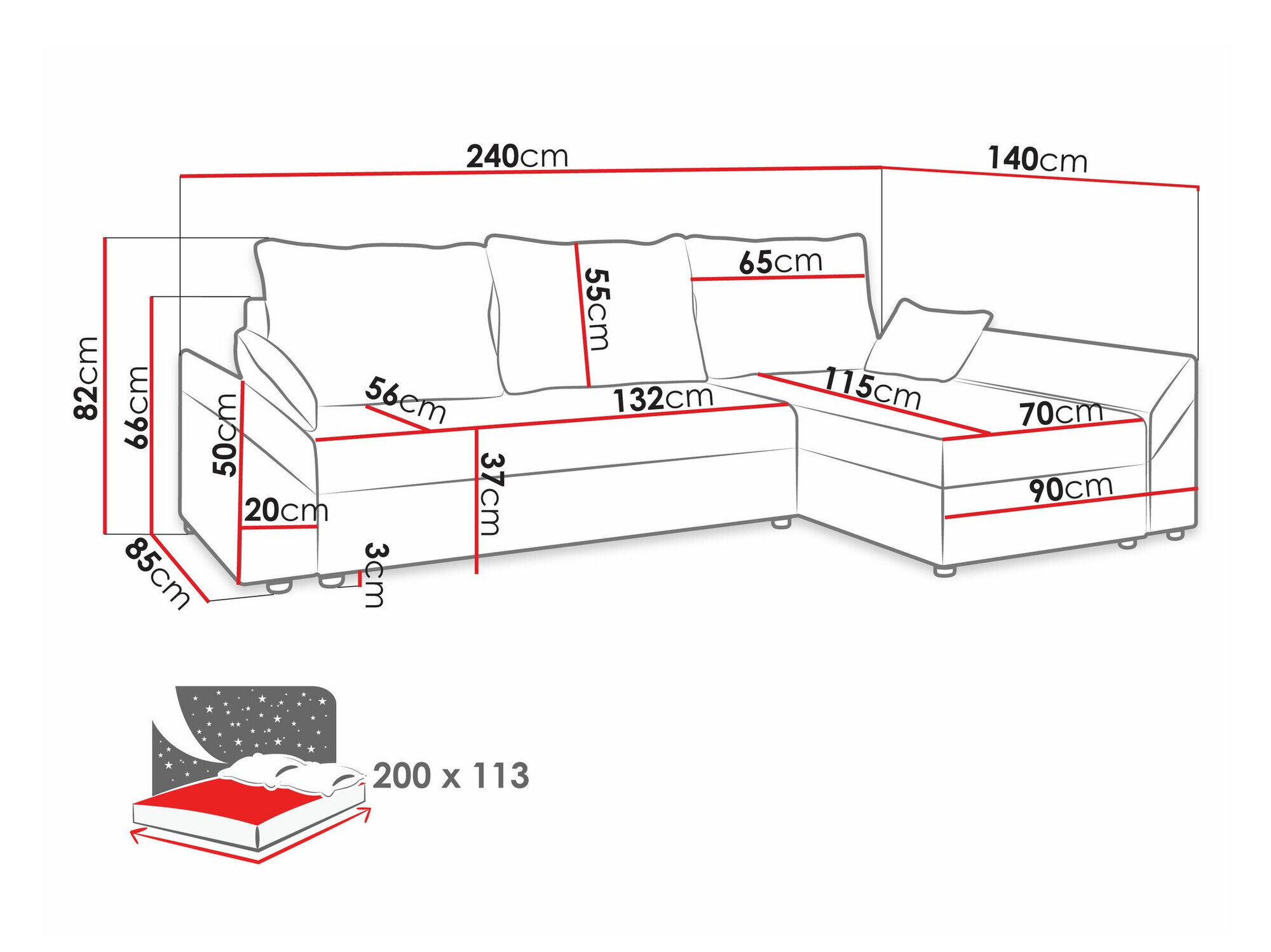 Hjørnesofa Memphis 130 (Kronos 09)