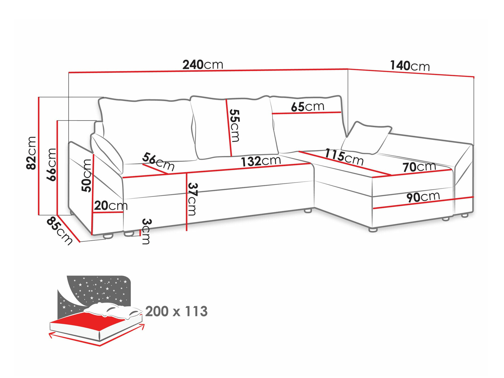 Hjørnesofa Memphis 130 (Muna 10 + Muna 14)