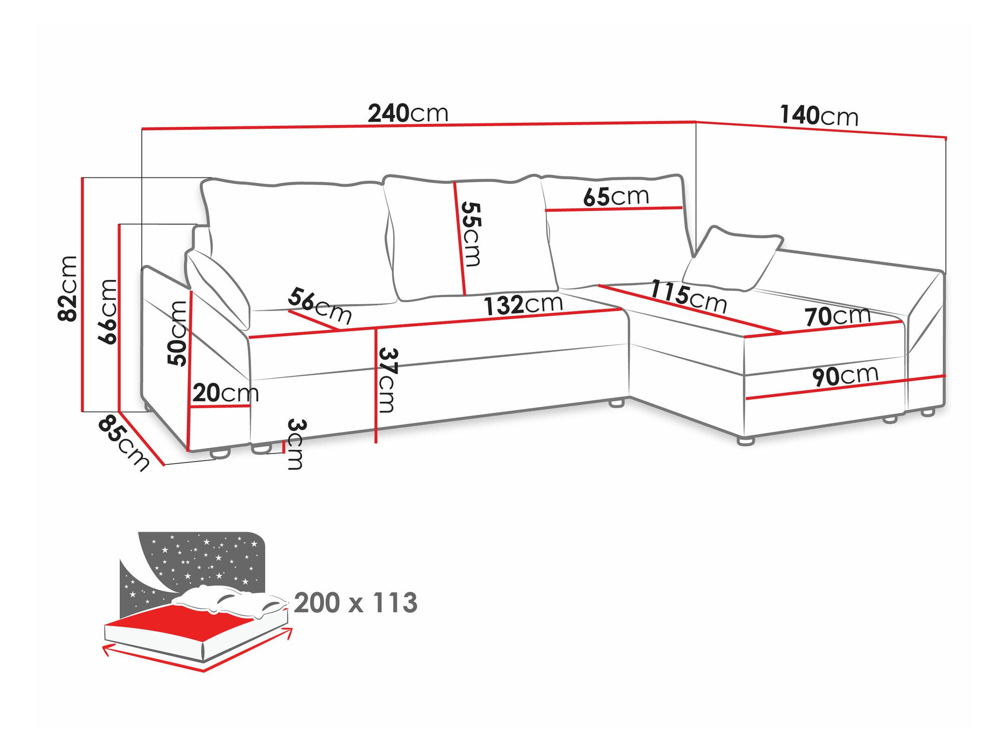 Hjørnesofa Memphis 130 (Paros 06 + Kronos 07)