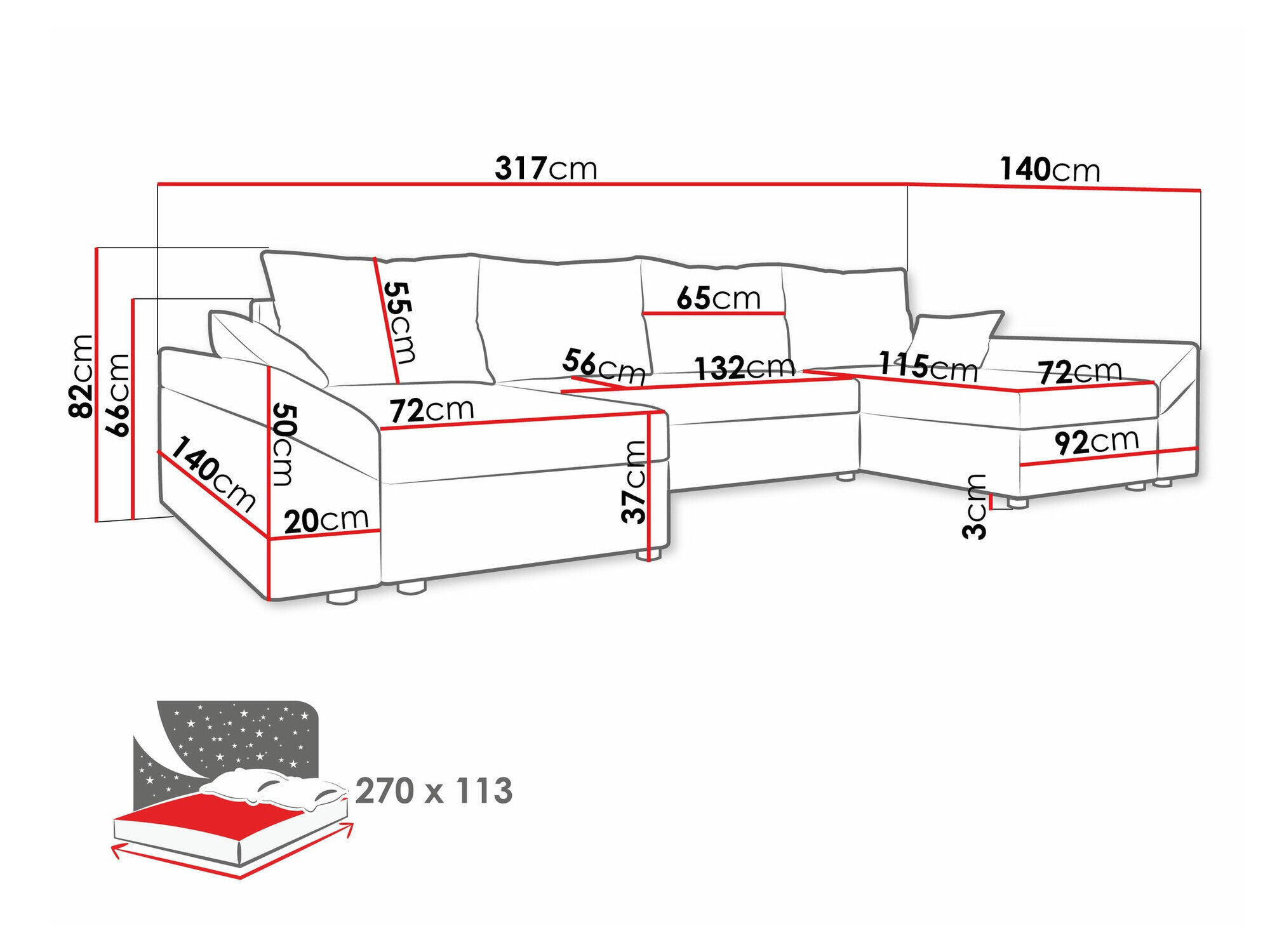 Hjørnesofa Memphis 131 (Muna 02 + Muna 03)