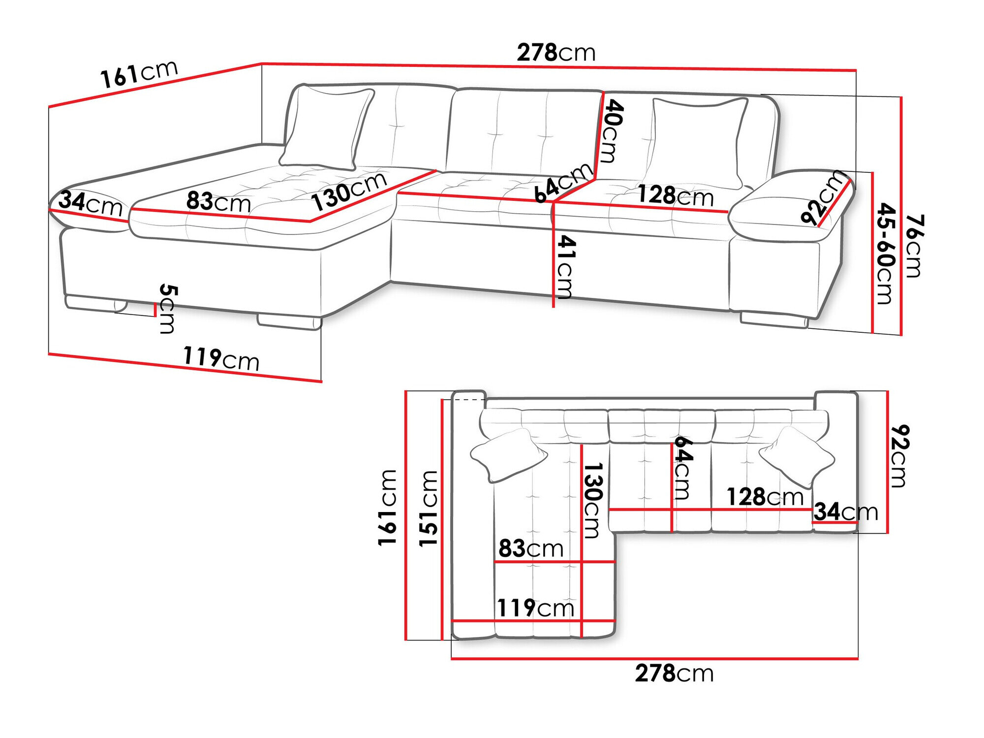 Hjørnesofa Comfivo Serenitas (Soft 017 + Soul 17)