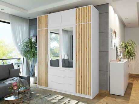 Kledingkast Collis II (Wit + Wotan eik)