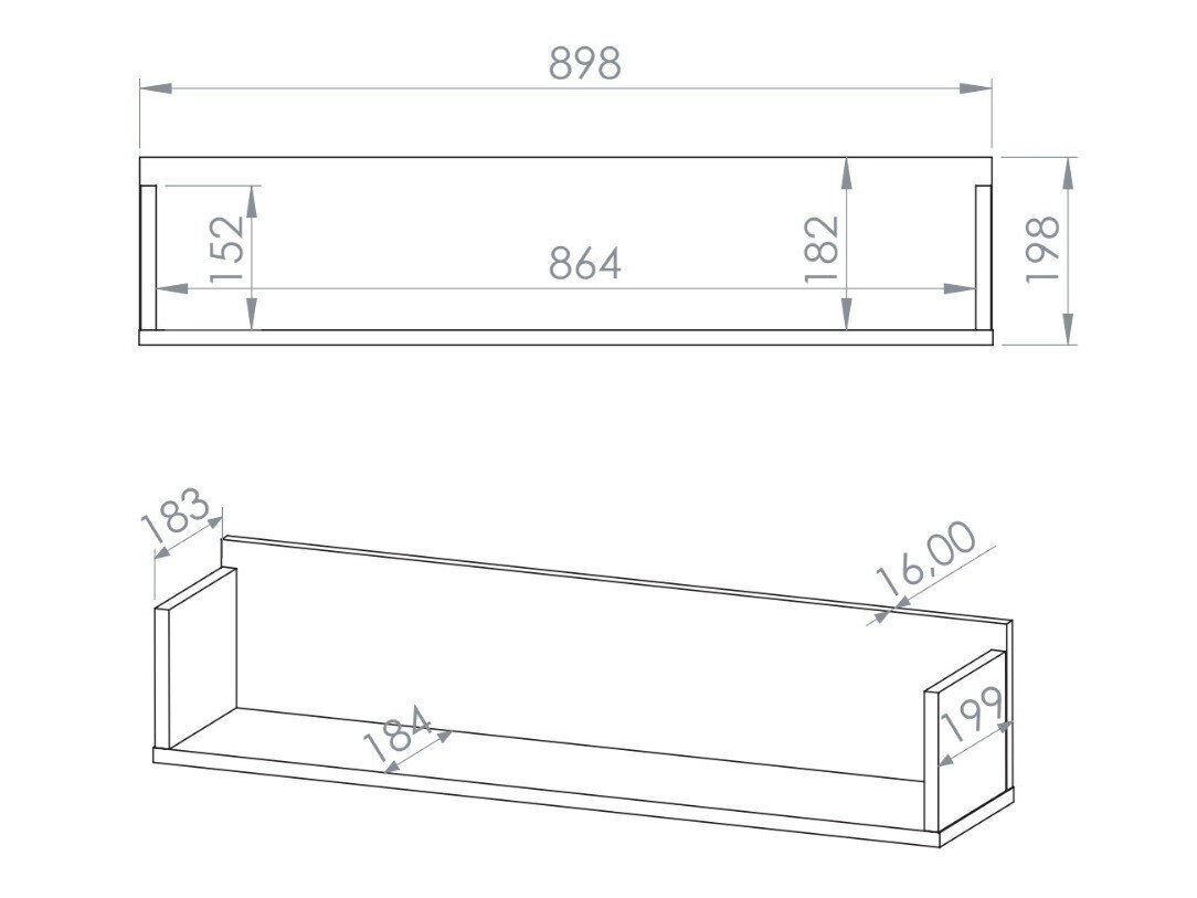 Wandplank Tortoli 109