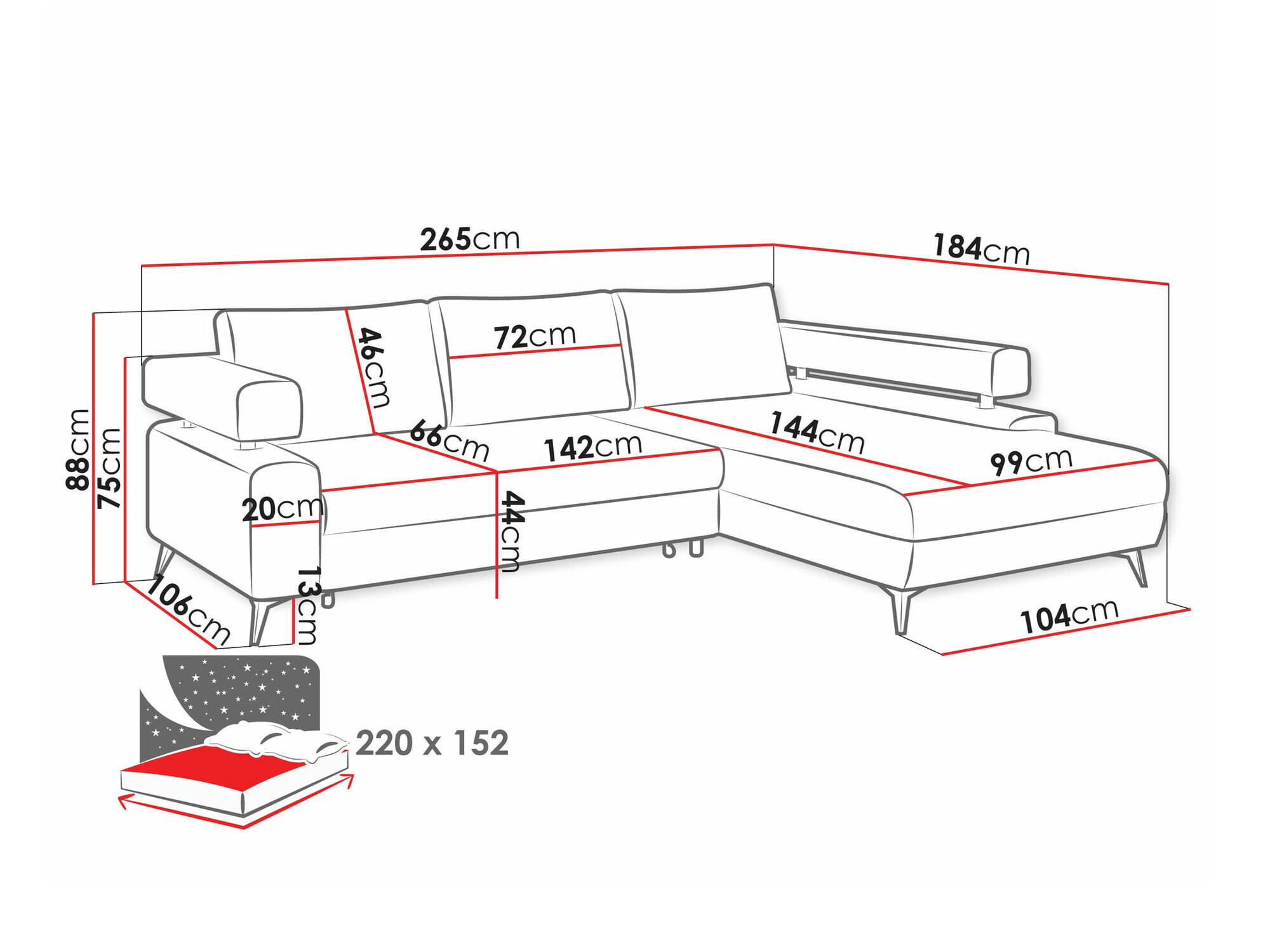 Hjørnesofa Lincoln 199 (Primo 48)