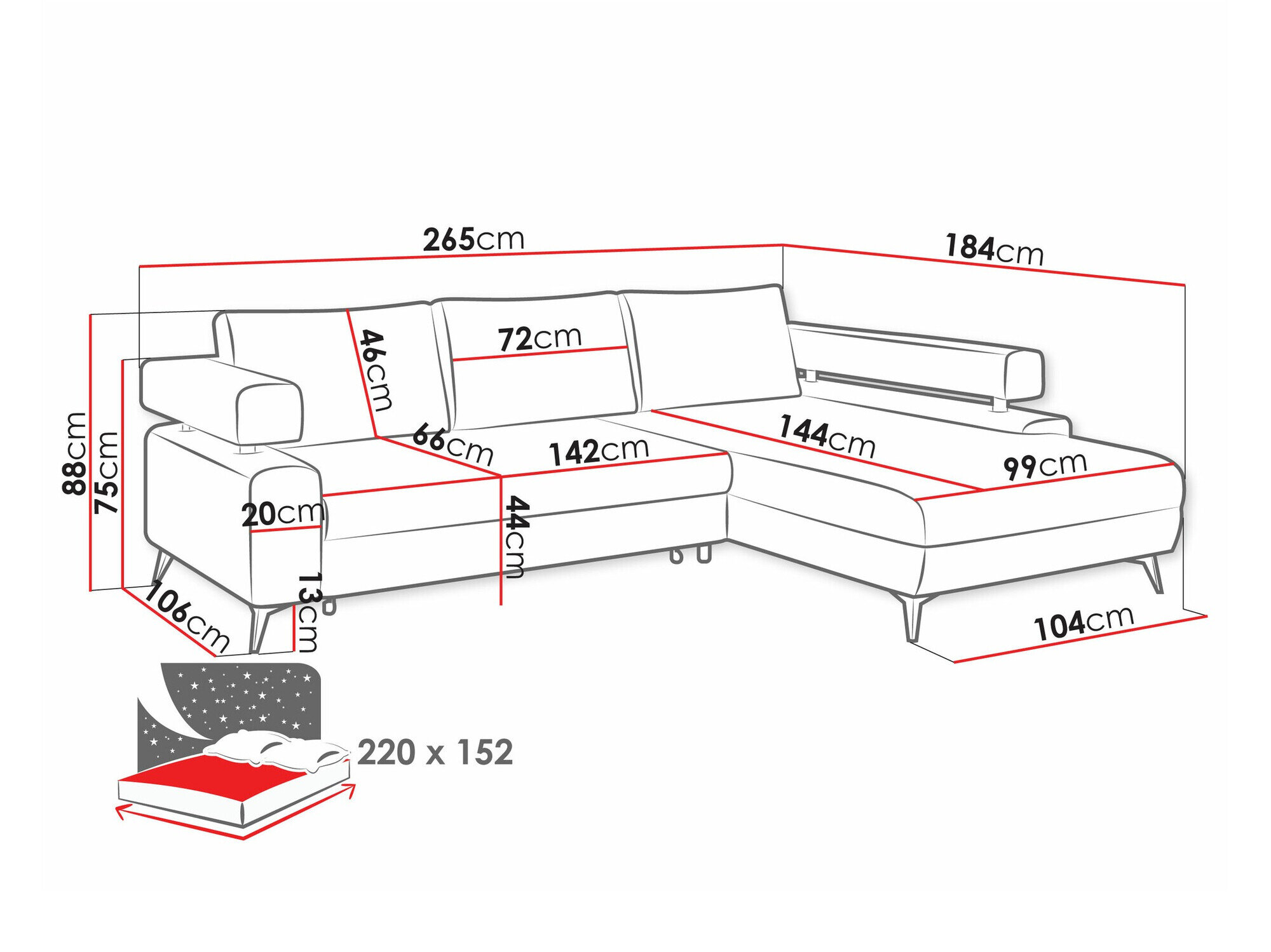 Hjørnesofa Lincoln 199 (Primo 96)