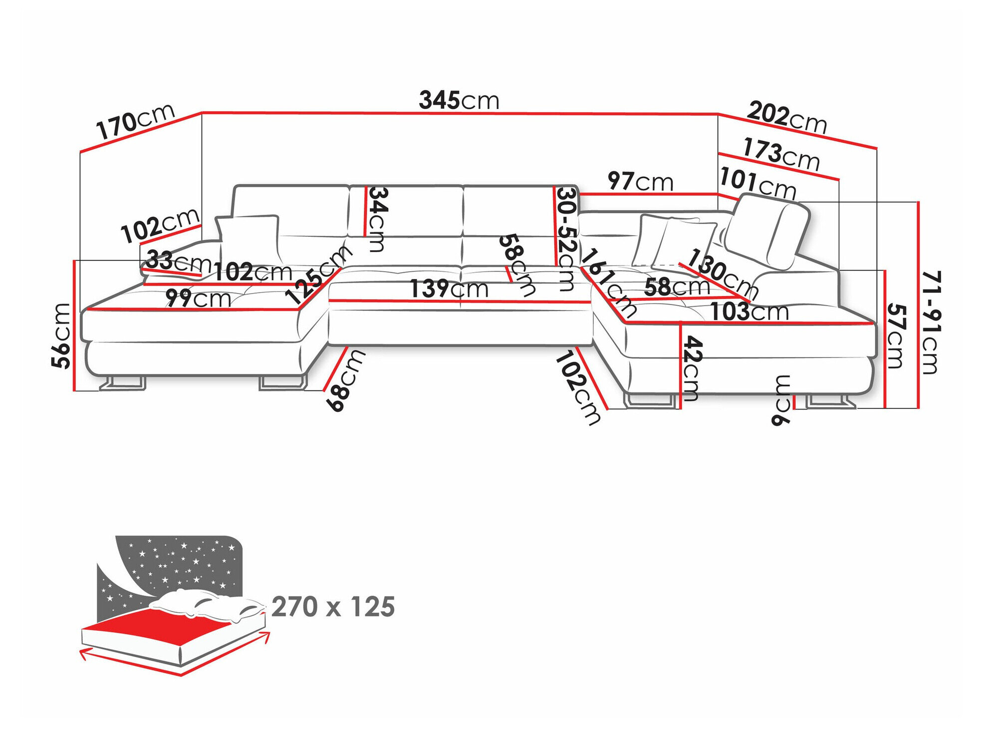 Hjørnesofa Comfivo 190 (Soft 017 + Lux 05)