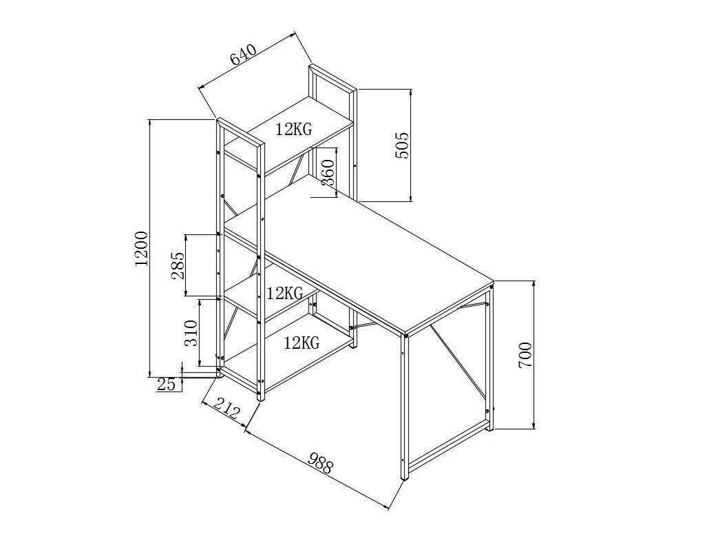Skrivebord Houston 1888 (Sonoma eg + Hvid)