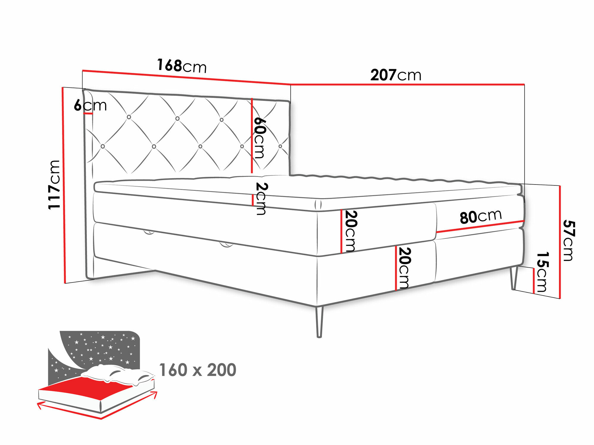 Boxspring ComfiDream Myrel (Verita 52)