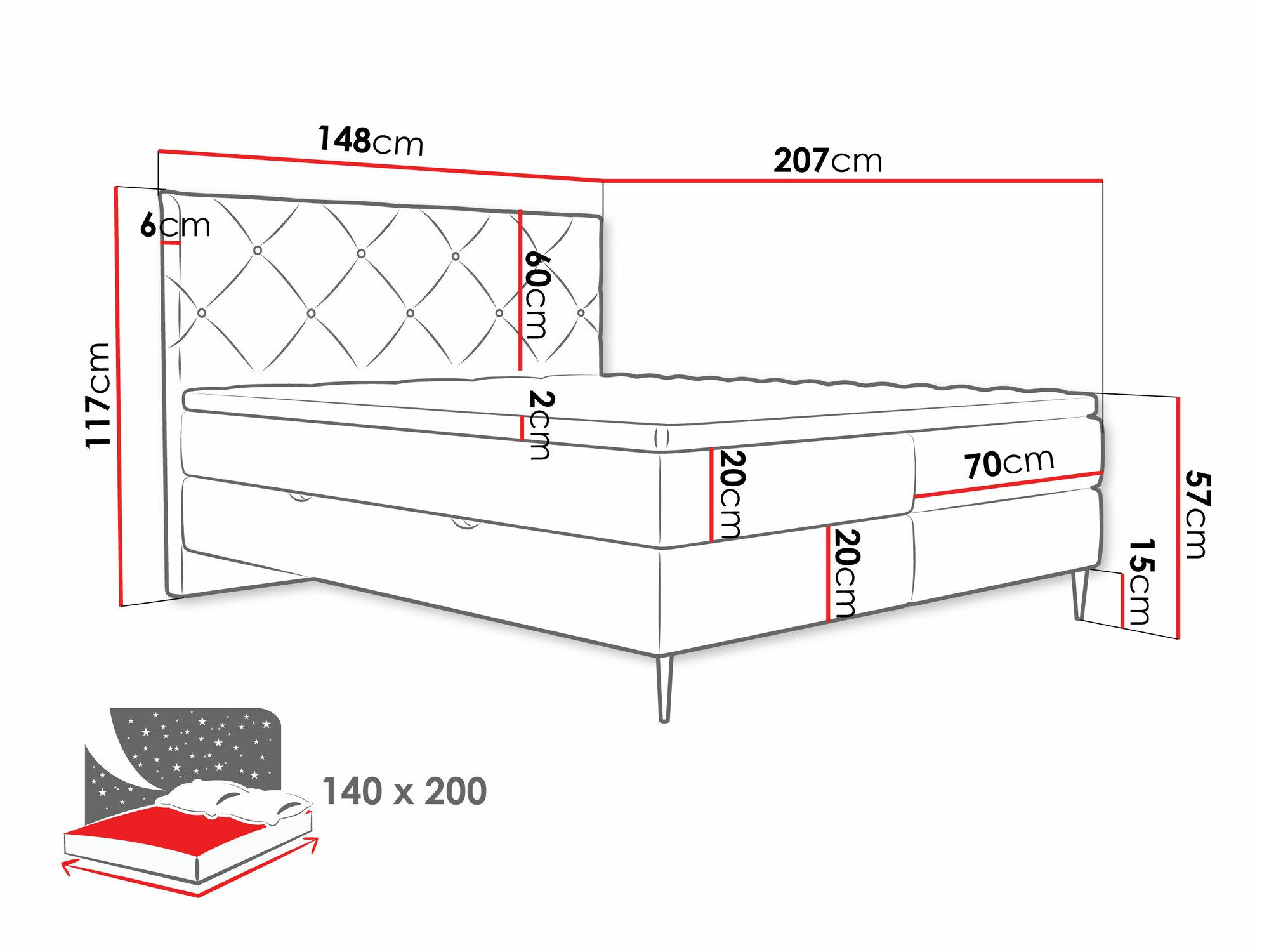 Boxspring ComfiDream Myrel (Verita 52)
