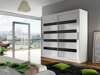 Kledingkast Closico Pallor XI (Wit + Glanzend zwart)