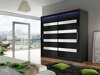 Kledingkast Closico Pallor XI (Zwart + Glanzend wit)