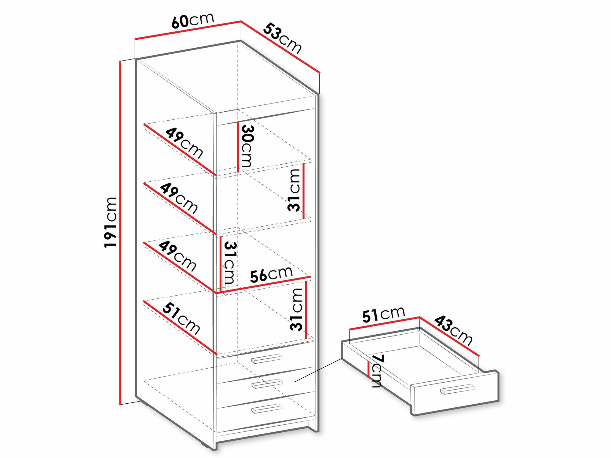Boekenkast Novduni 110 (Wit)