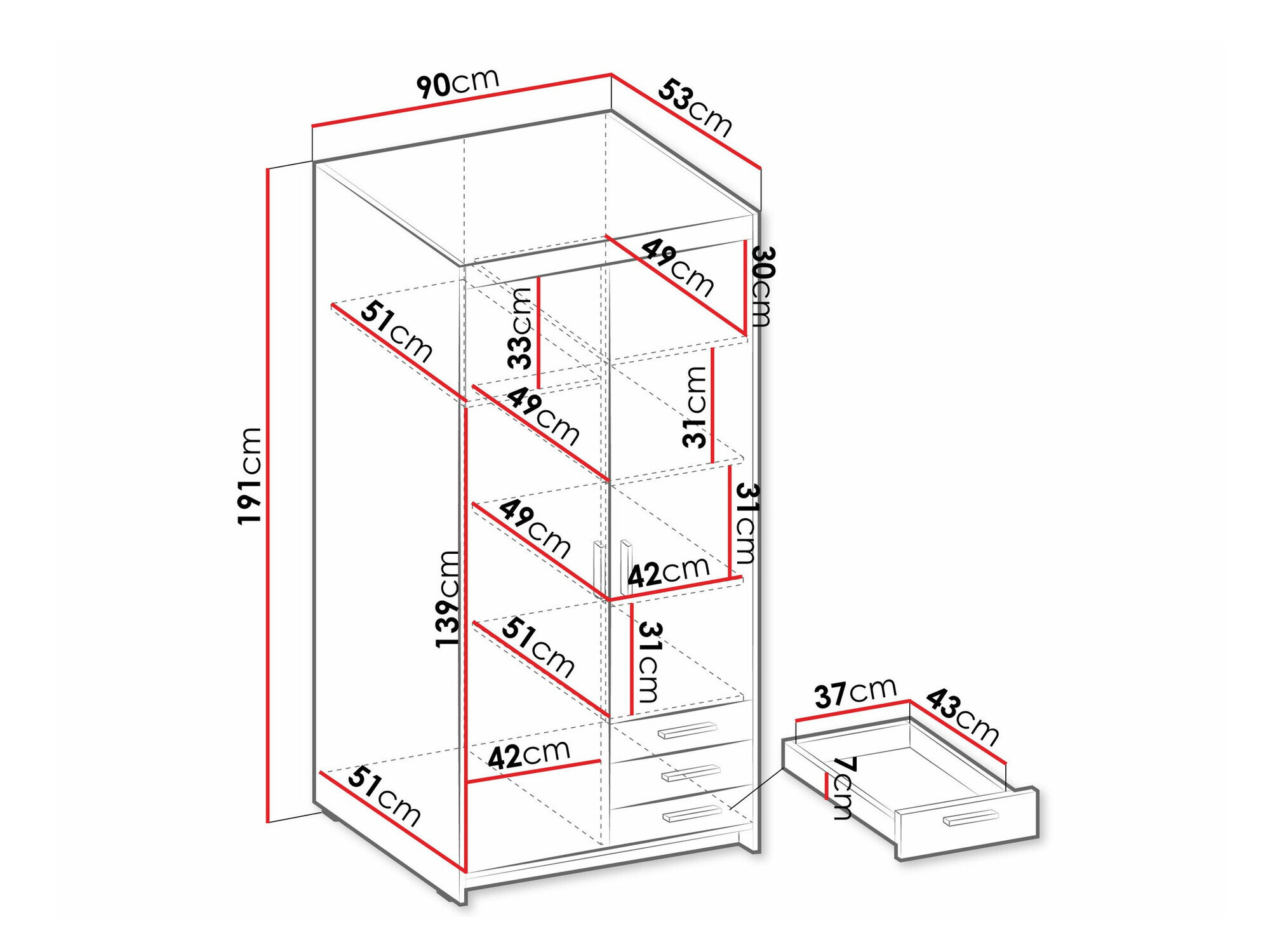 Garderobeskab Novduni 112 (Hvid)