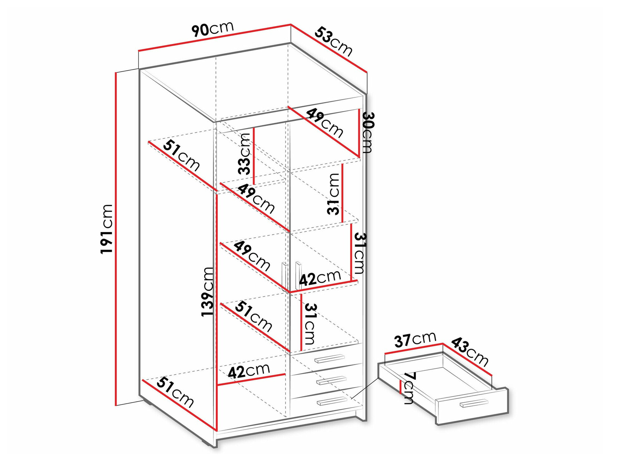 Garderobeskab Novduni 112 (Sonoma eg)