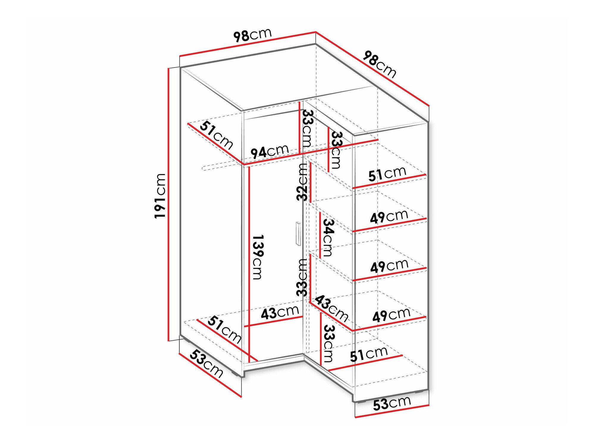 Hjørnegarderob Novduni 116 (Sonoma eg)