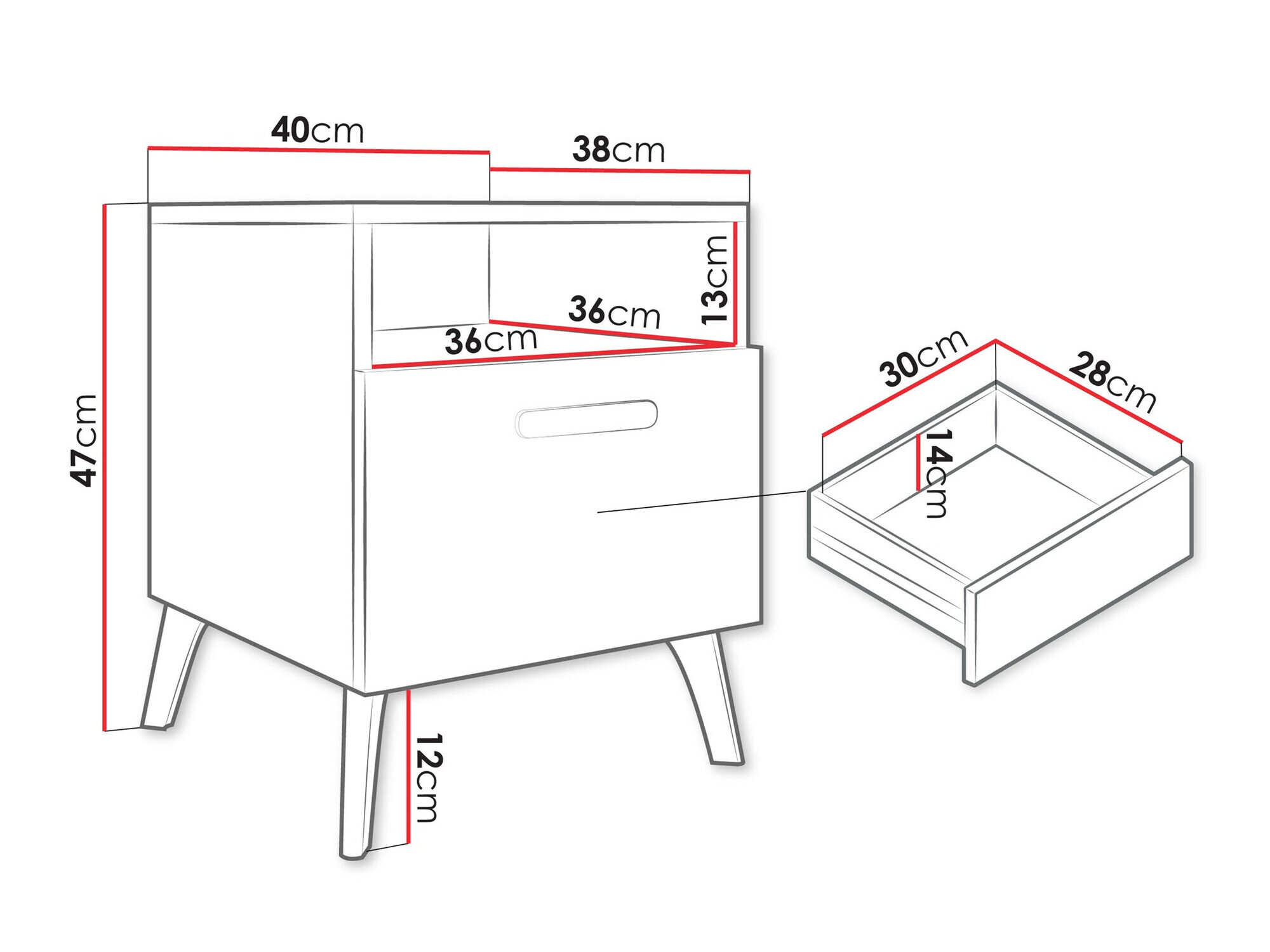 Sengebord Comfivo Capella (Kashmir + Blank kashmir)