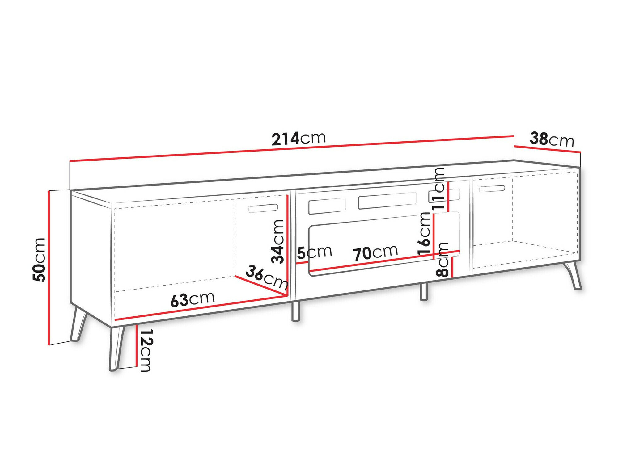 TV-bord Comfivo Capella III (Kashmir + Blank kashmir)