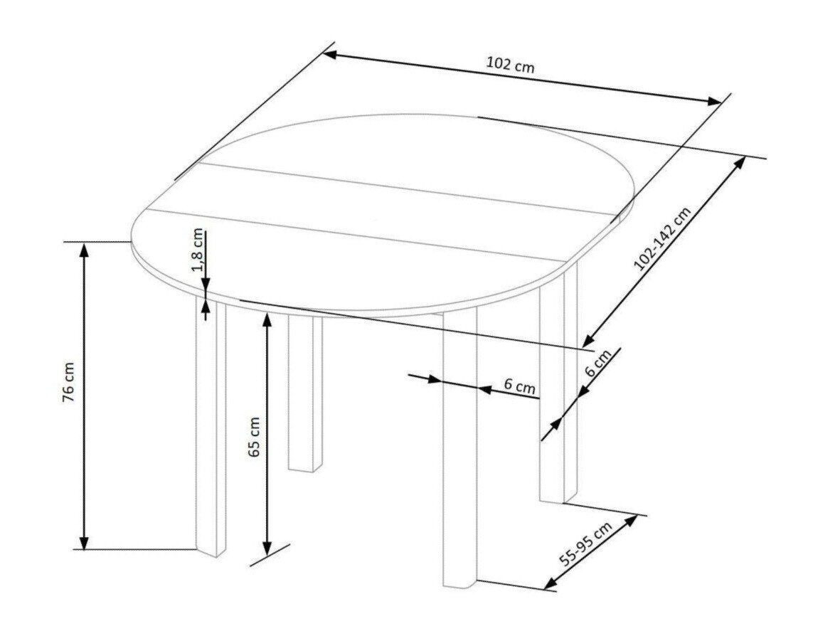 Stol Houston 961 (Craft hrast + Bijela)