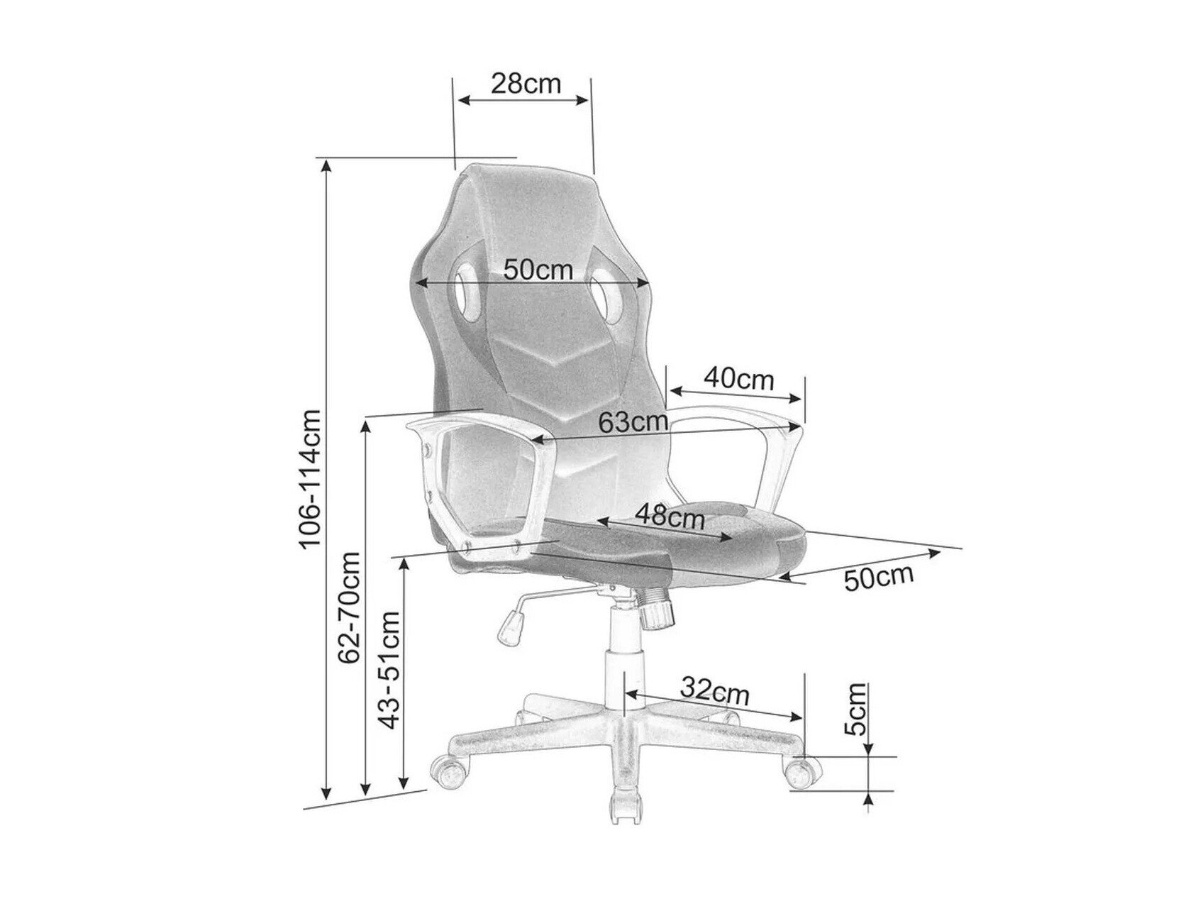 Kontorstol Detroit 692 (Sort + Blå)