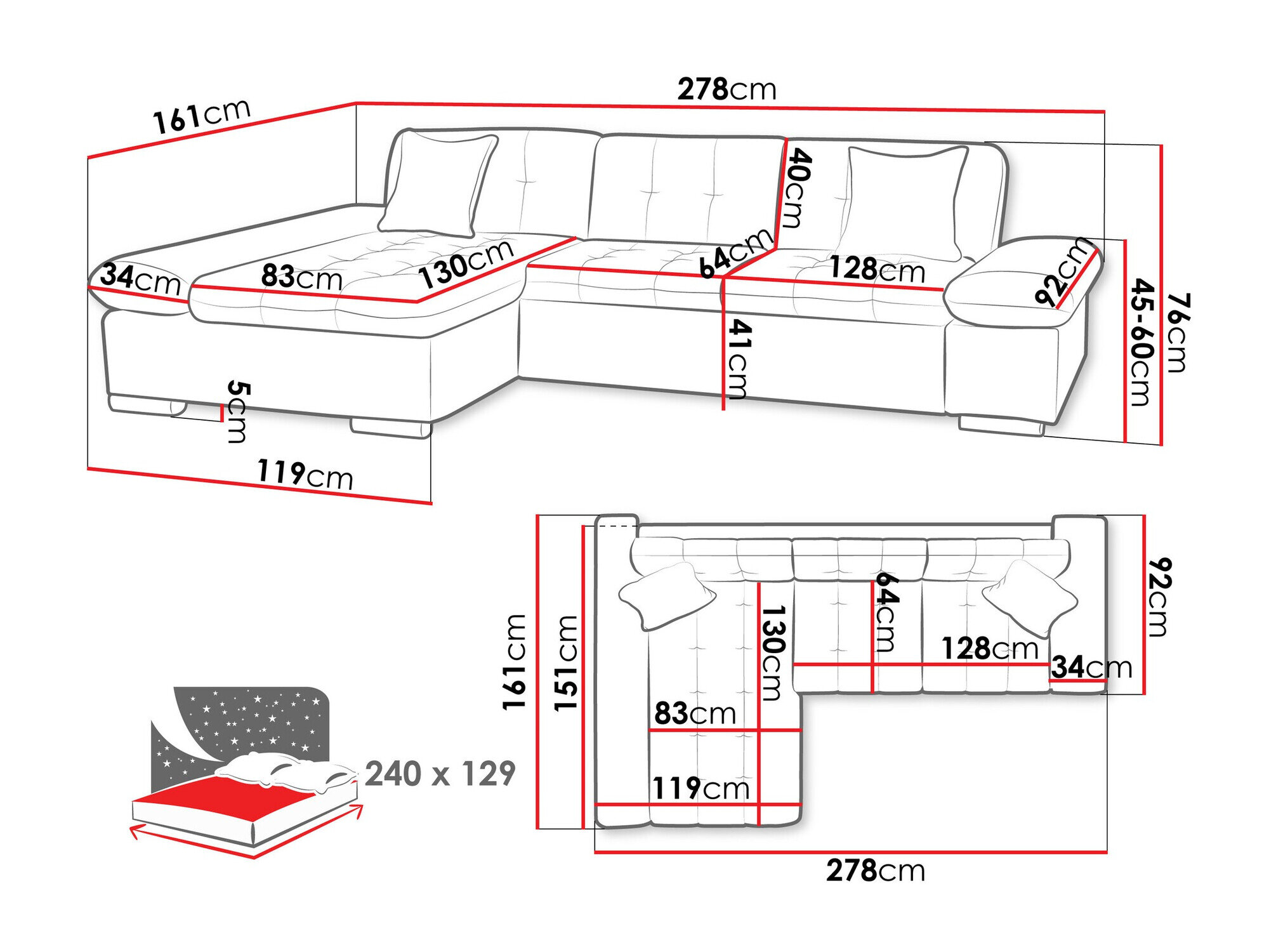 Hjørnesofa Comfivo Sanitas I (Clara 215.11)