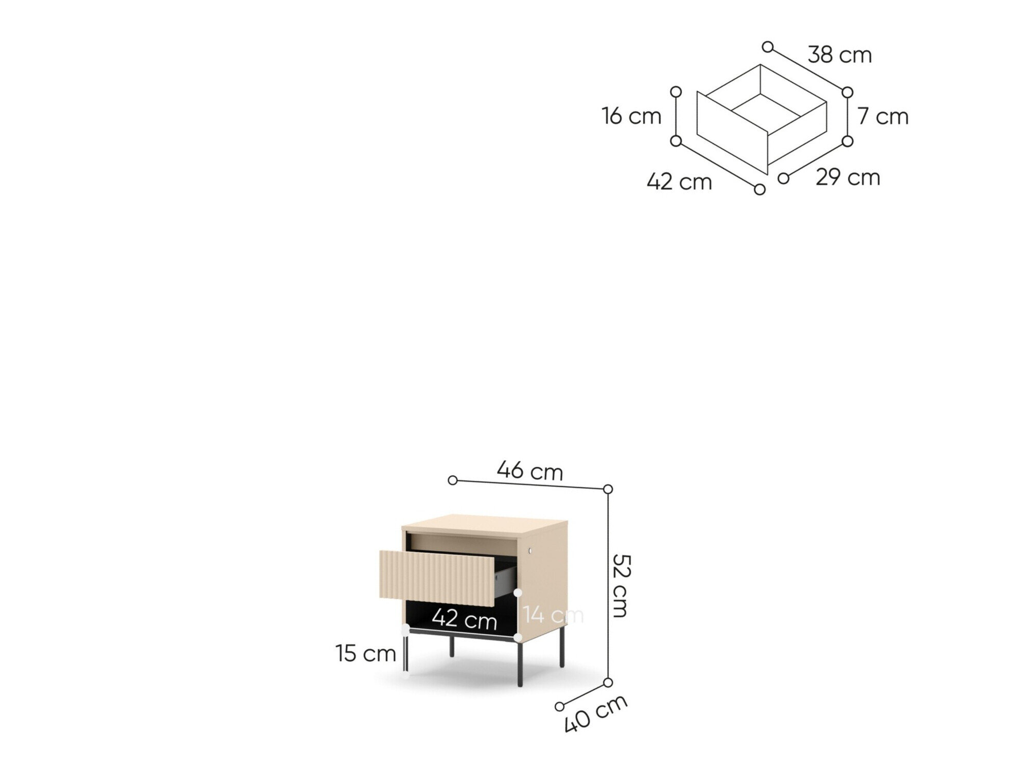 Sengebord Lorfera 109