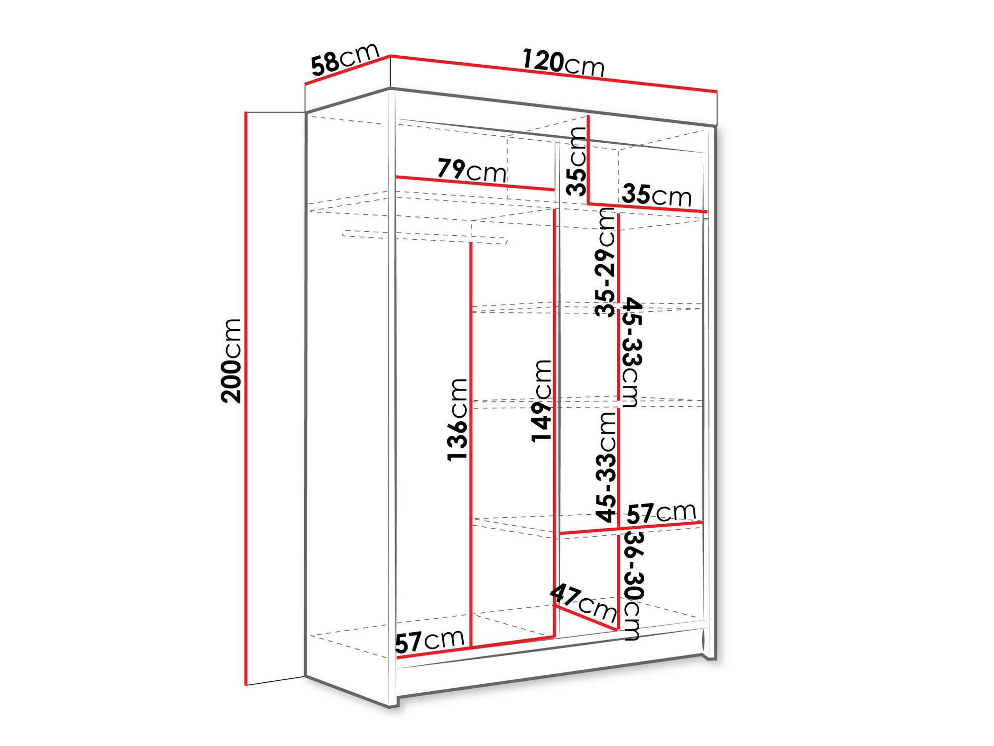Kledingkast Closico Pacron II (Wit)