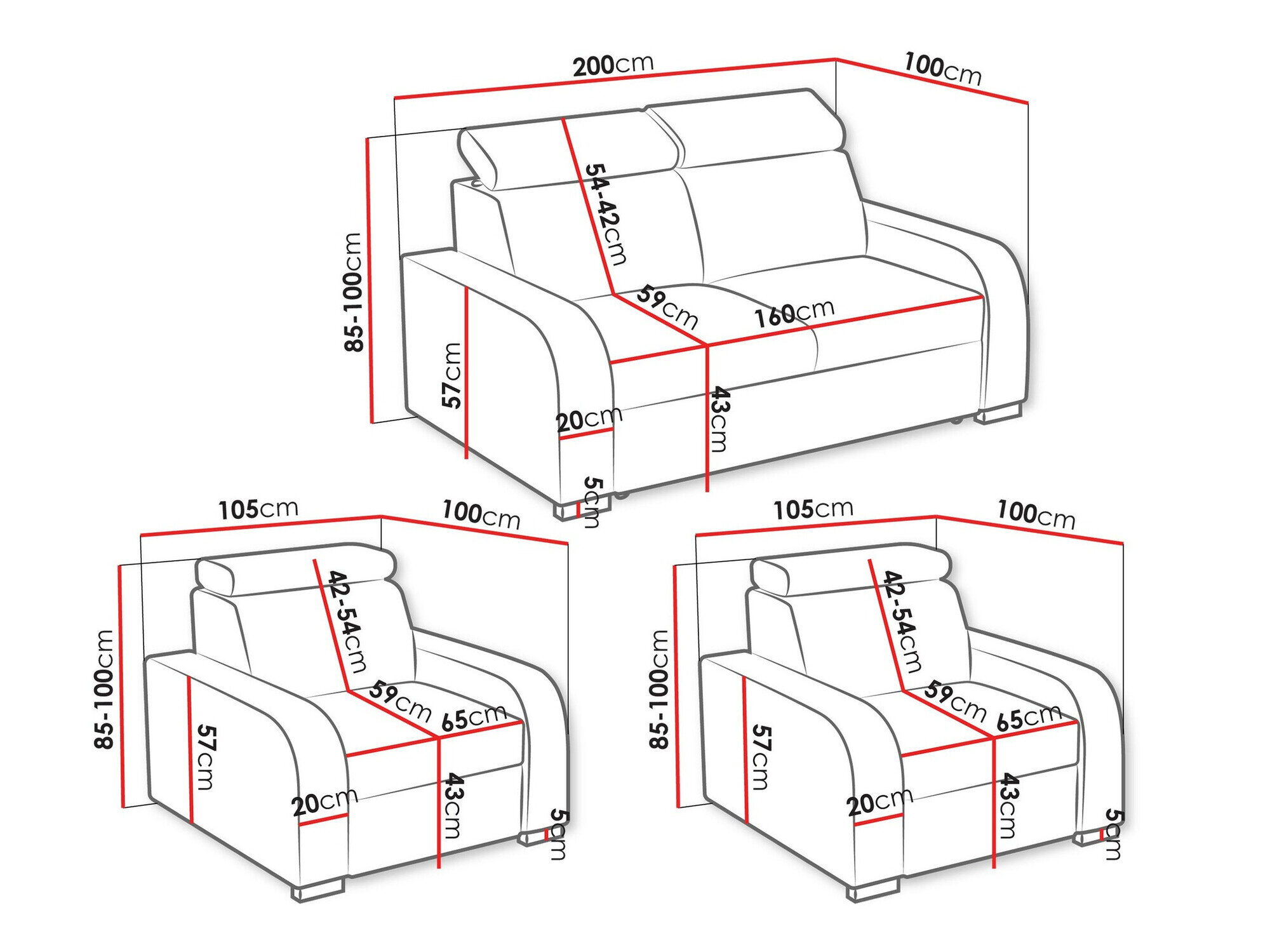 Polstret møbelsæt Etrcala 106 (Crown 2)