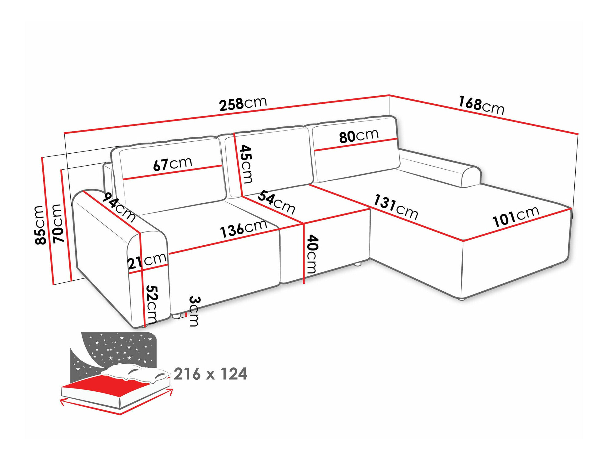 Hjørnesofa Stonecrest 105 (Sierra 744)