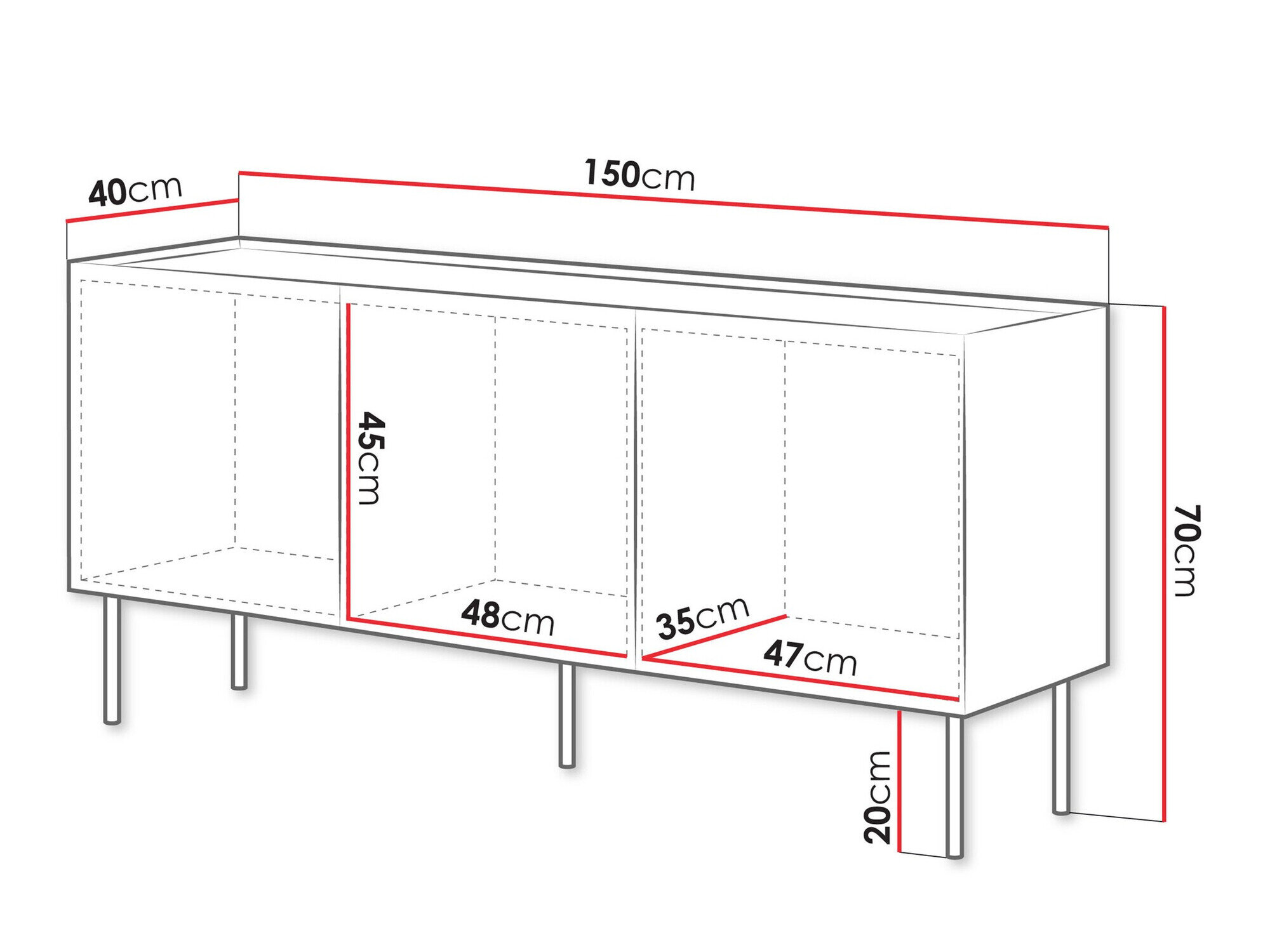 Dressoir Melbela 104 (Kasjmier + Eiken)