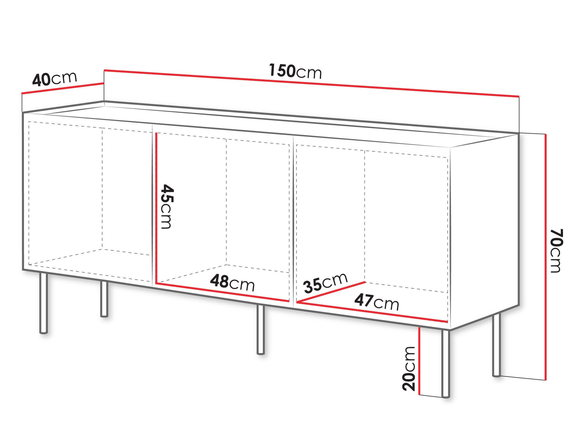 Dressoir Melbela 104 (Licht olijfboom + Eiken)
