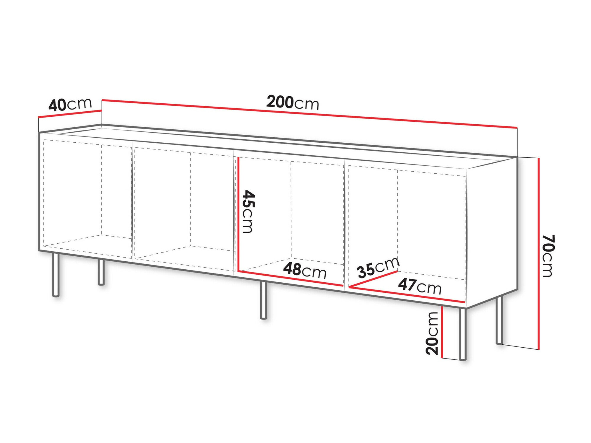 Dressoir Melbela 105 (Kasjmier + Eiken)