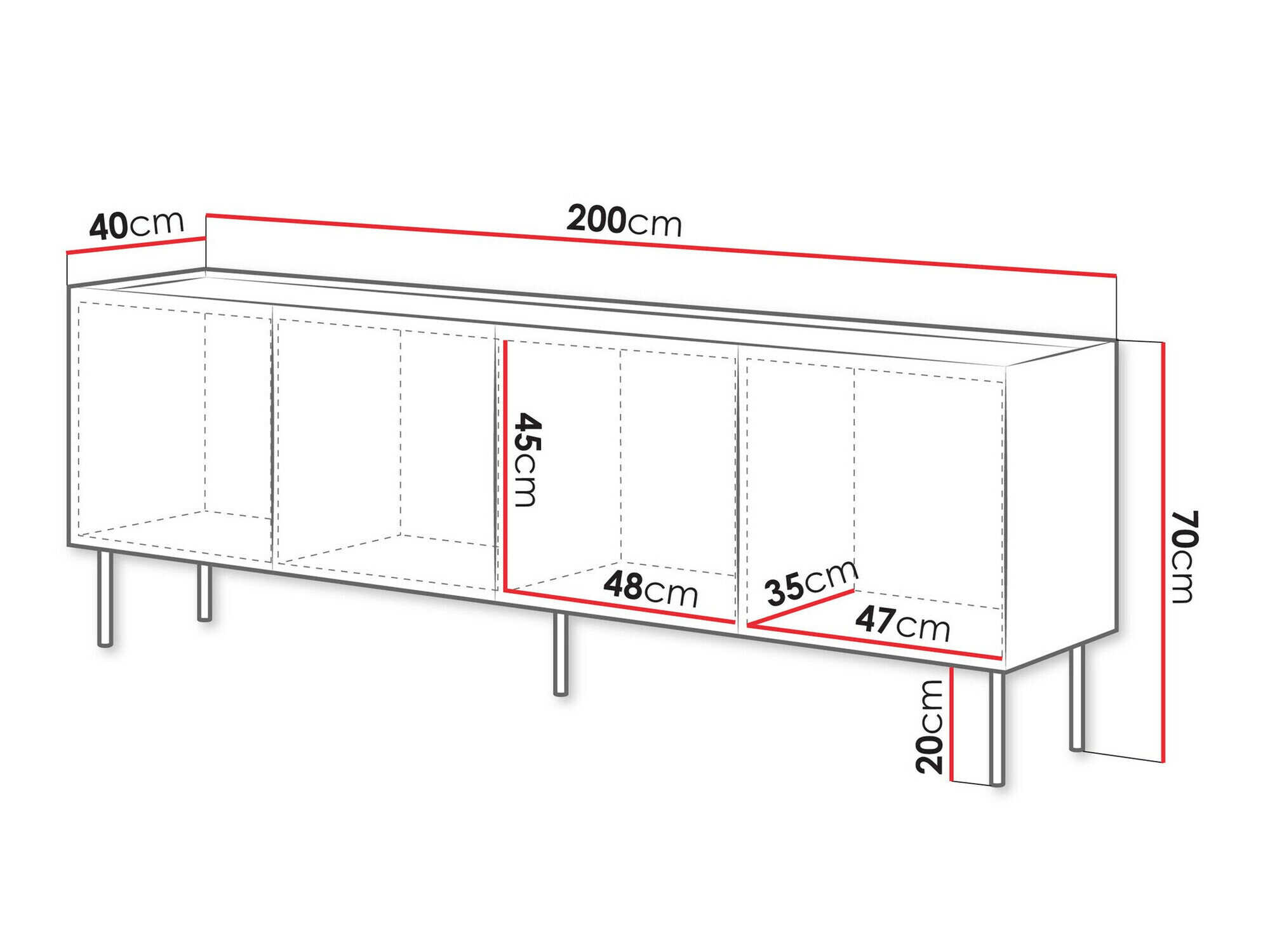 Dressoir Melbela 105 (Licht olijfboom + Eiken)