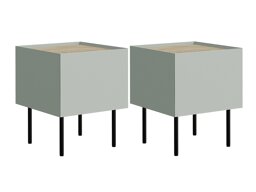 Een set nachtkastjes Melbela 108 (Licht olijfboom + Eiken)