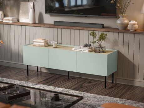 TV-meubel Melbela 106 (Licht olijfboom + Eiken)