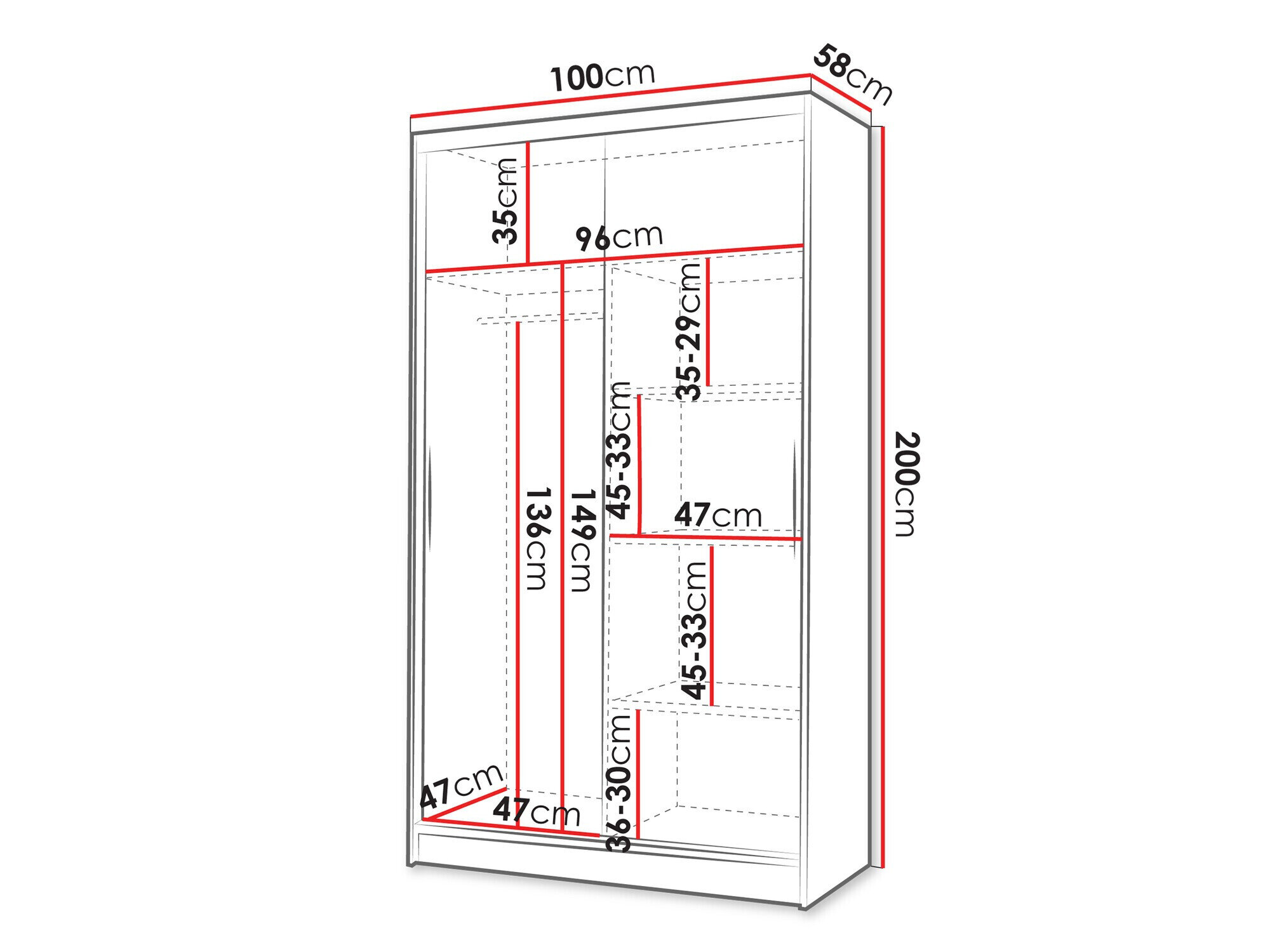 Garderobeskab Closico 167 (Kashmir)