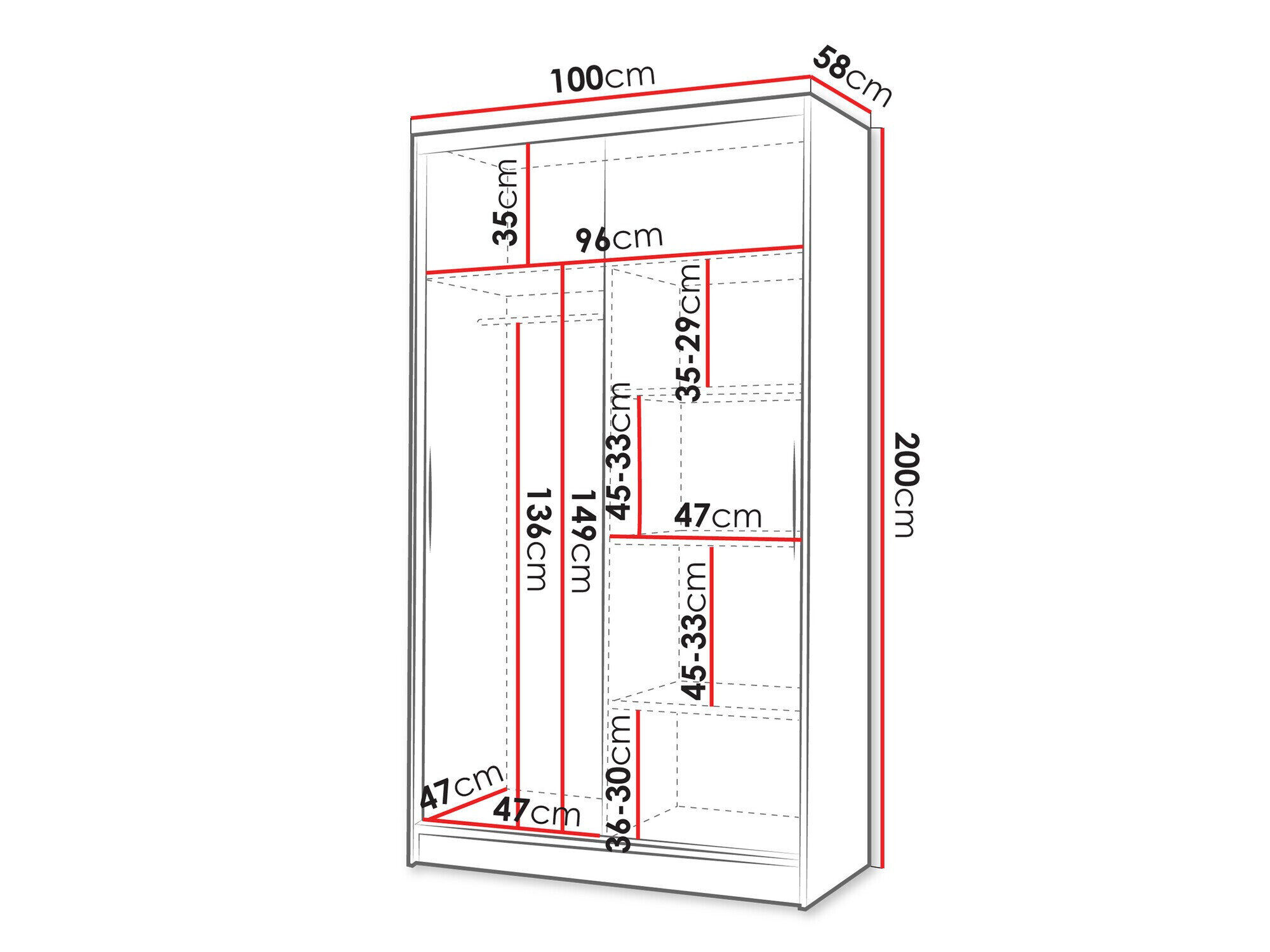 Garderobeskab Closico Fractor V (Kashmir)