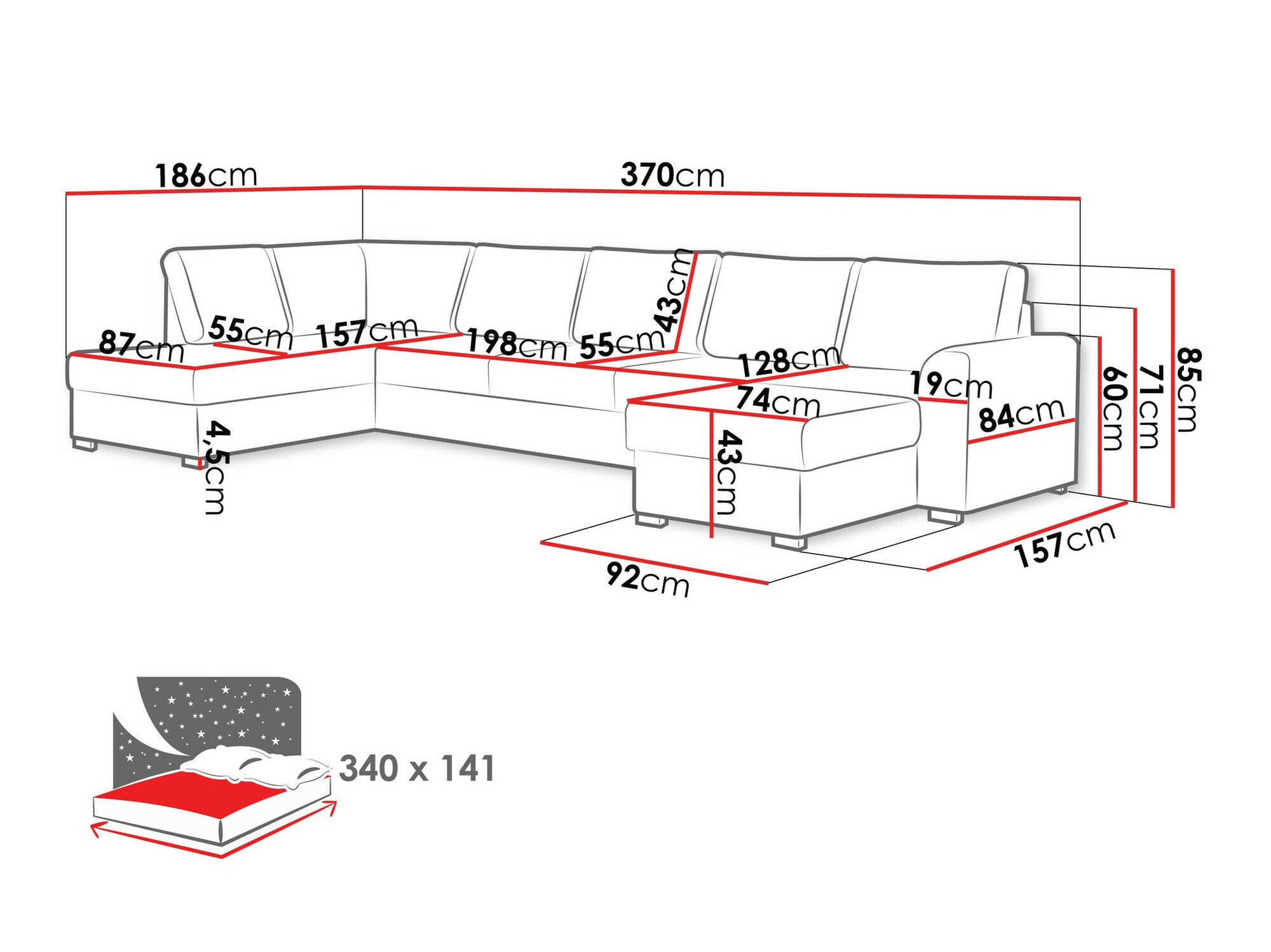 Hjørnesofa Comfivo 191 (Clara 215.02)