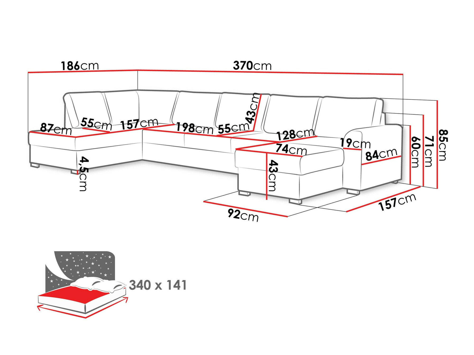 Hjørnesofa Comfivo 191 (Clara 215.10)