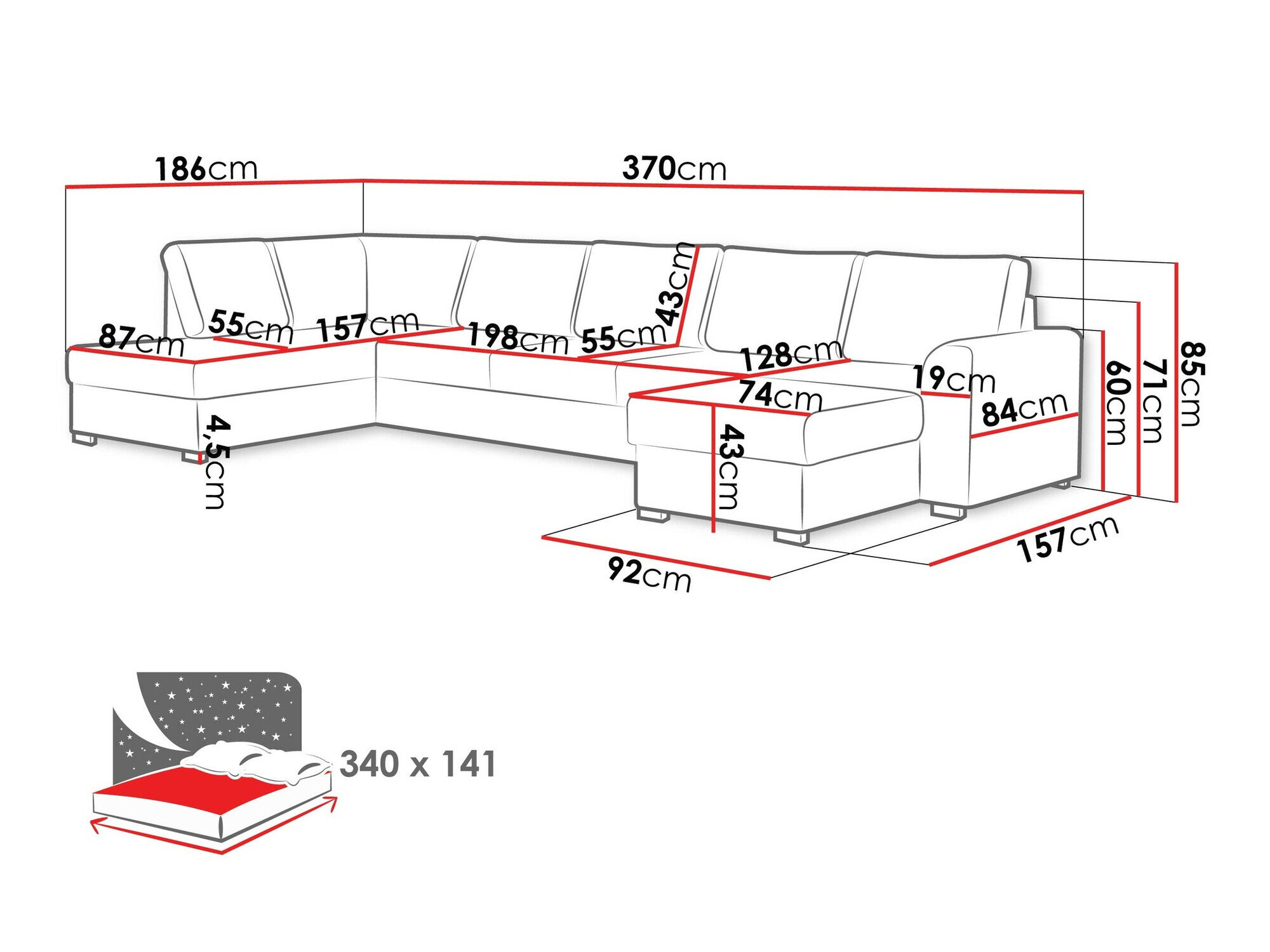 Hjørnesofa Comfivo 191 (Twist 21)