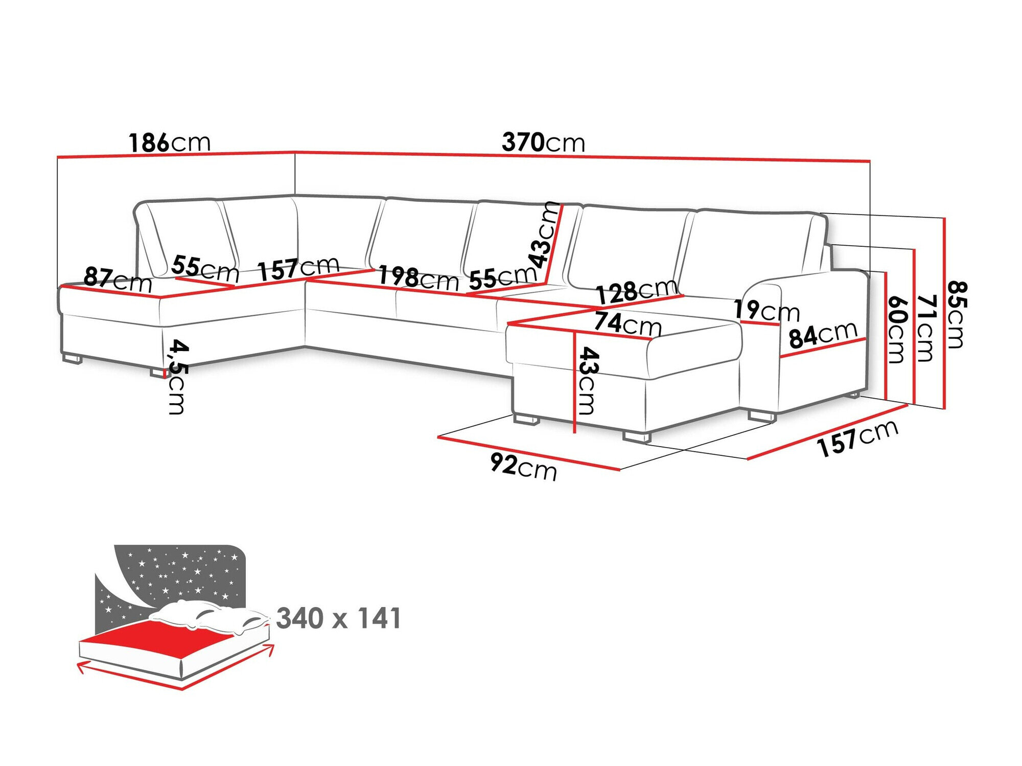 Hjørnesofa Comfivo Flumen I (Abriamo 04)