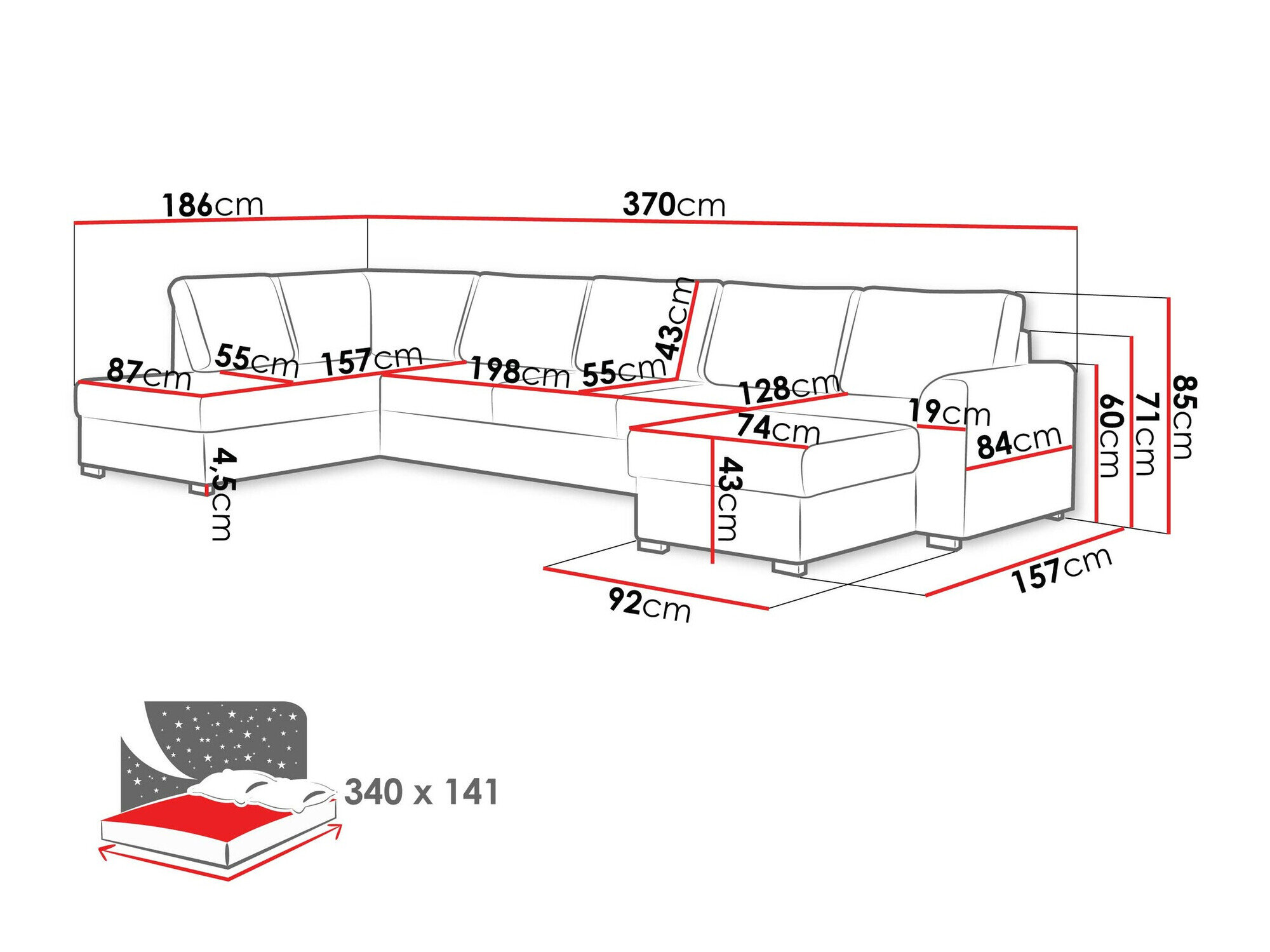 Hjørnesofa Comfivo Flumen I (Clara 215.10)